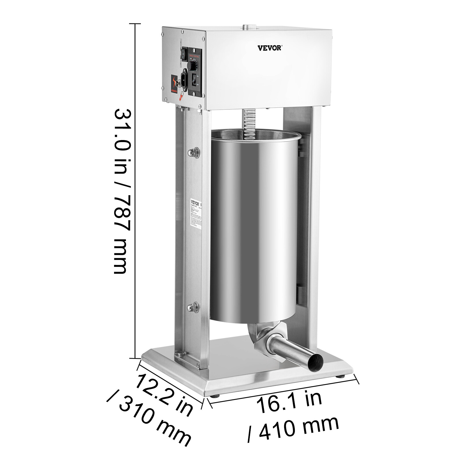 VEVOR Electric Sausage Stuffer 15L Variable Speed Sausage Maker Stainless Steel