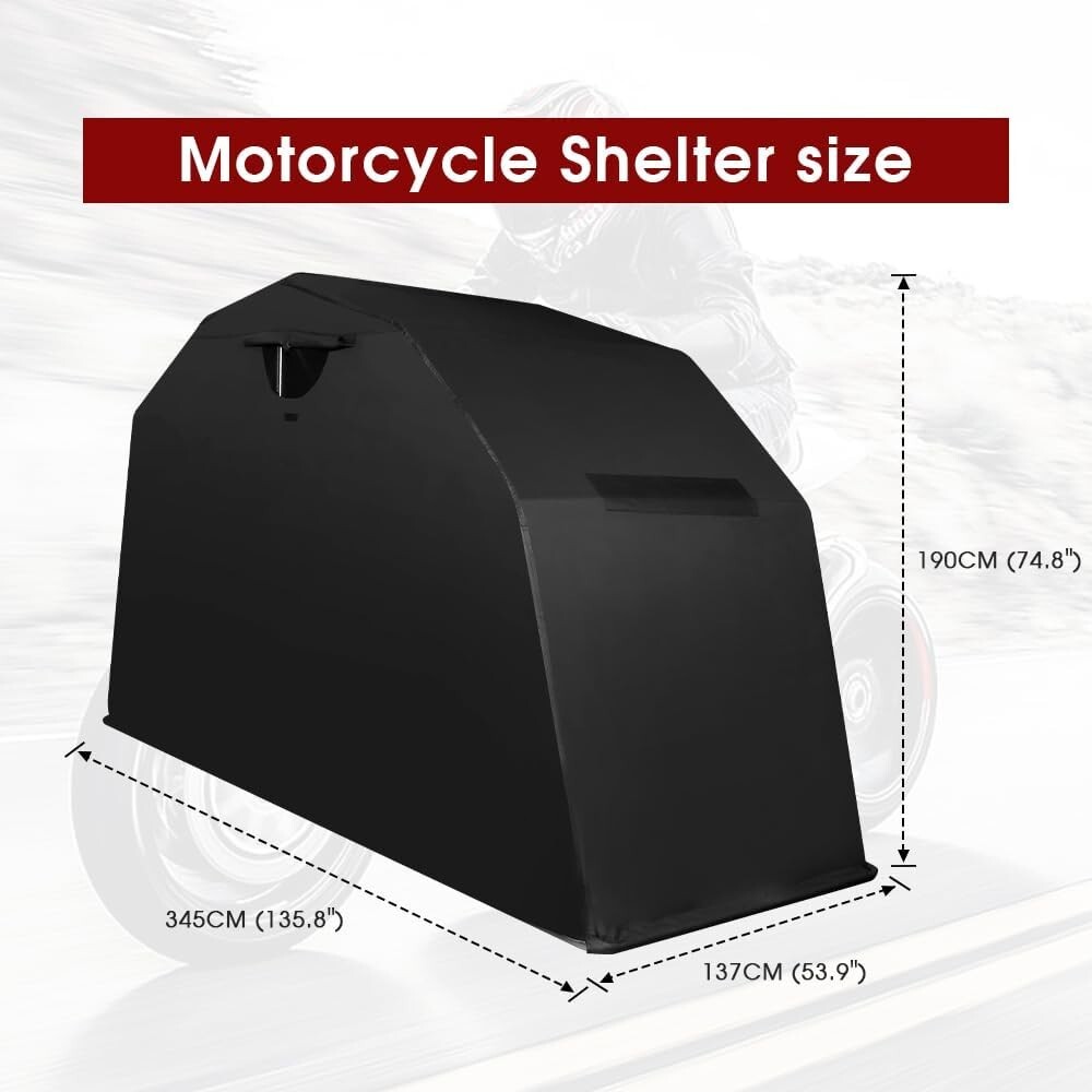 Motorcycle Covers Waterproof Outdoor Storage Sheds 136"x54" x75" Heavy Duty