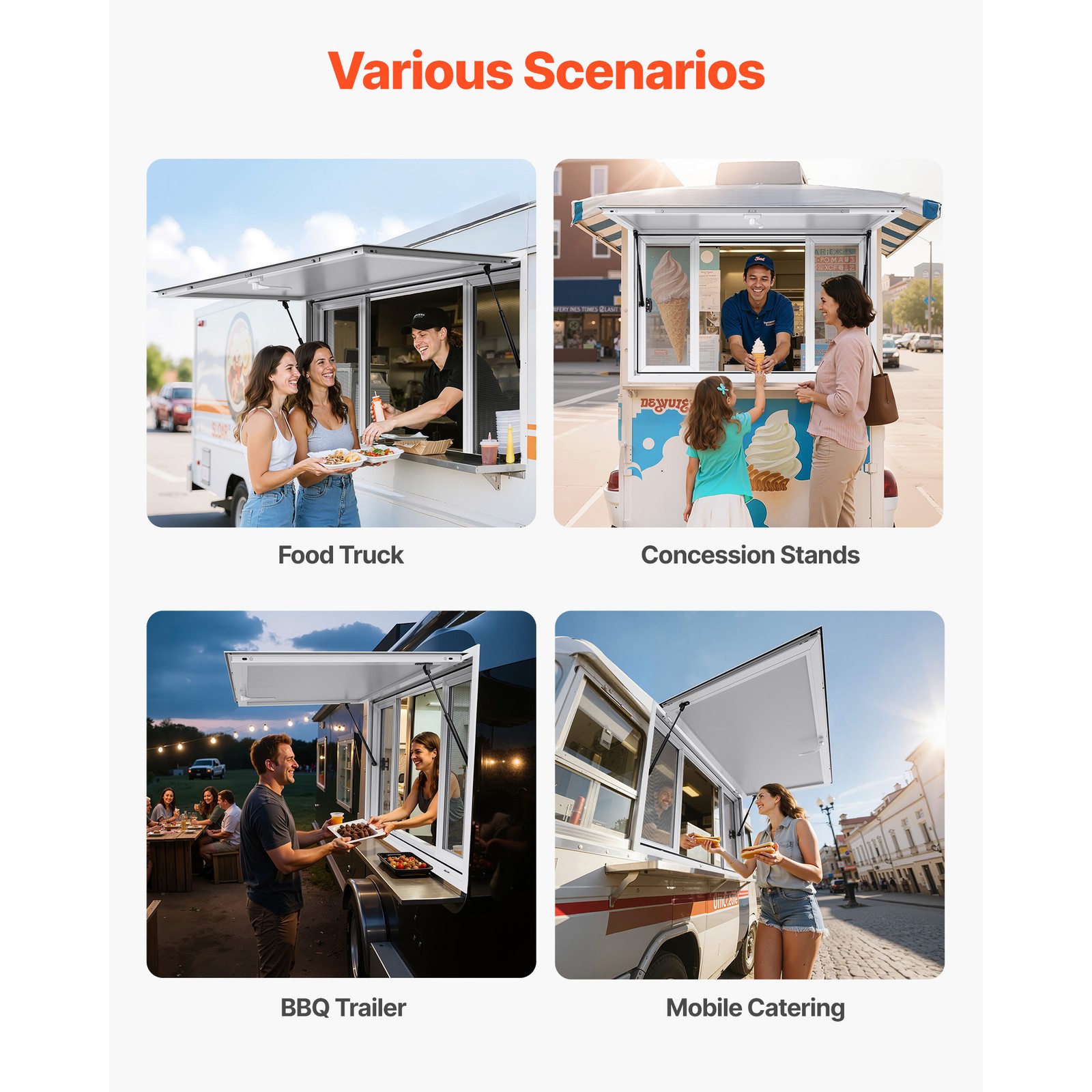 Uimoso 53x33in Aluminum Alloy Food Truck Service Window with Awning