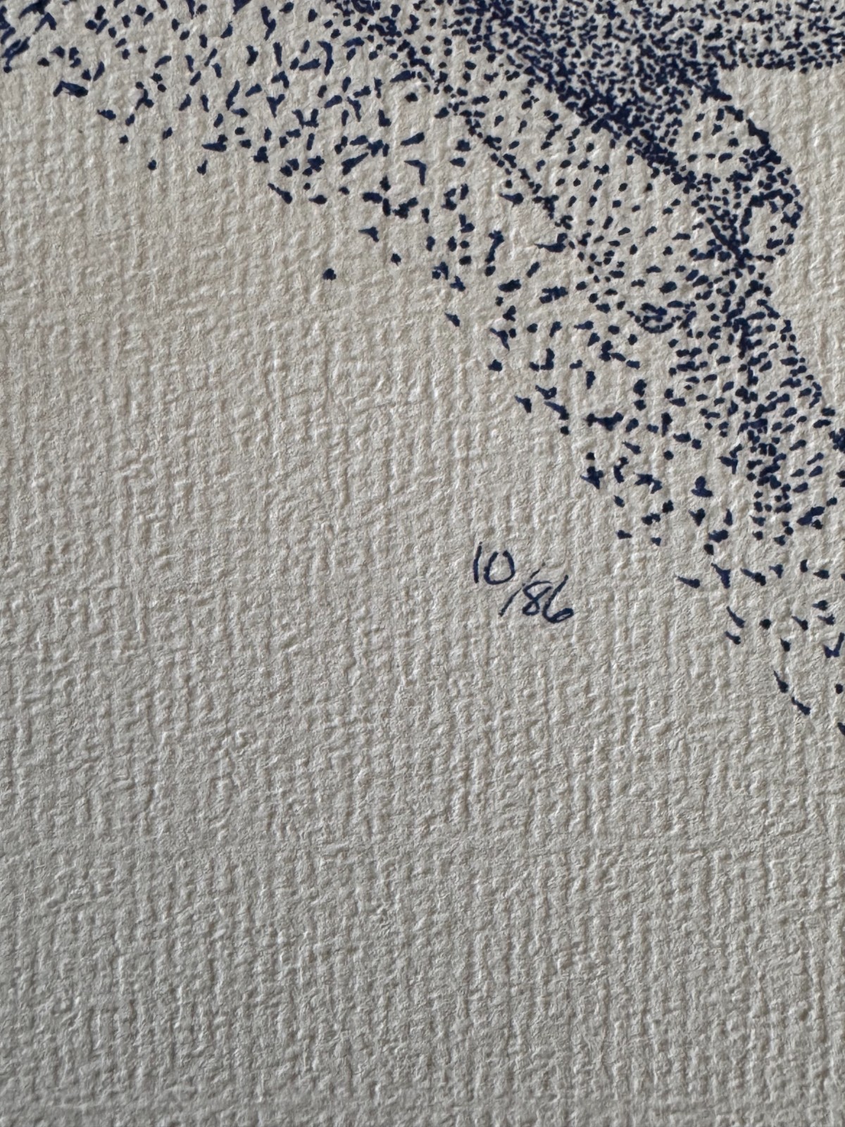 Original Pointillism Young African-American Man Pen Portrait Drawing 9.25"x11"