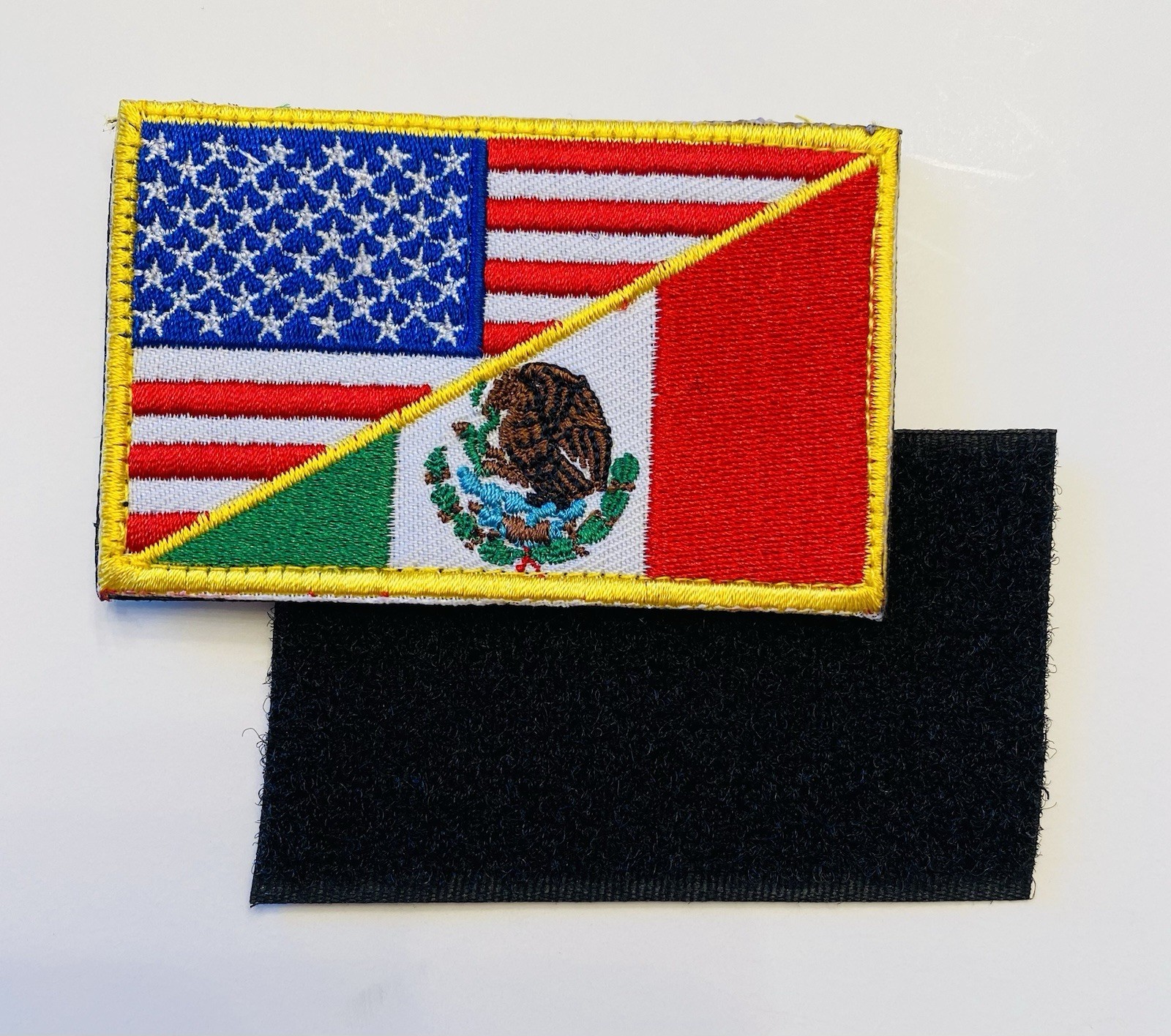 USA MEXICO MEXICAN FLAG HOOK & LOOP EMBROIDERED PATCH**FREE SHIPPING**