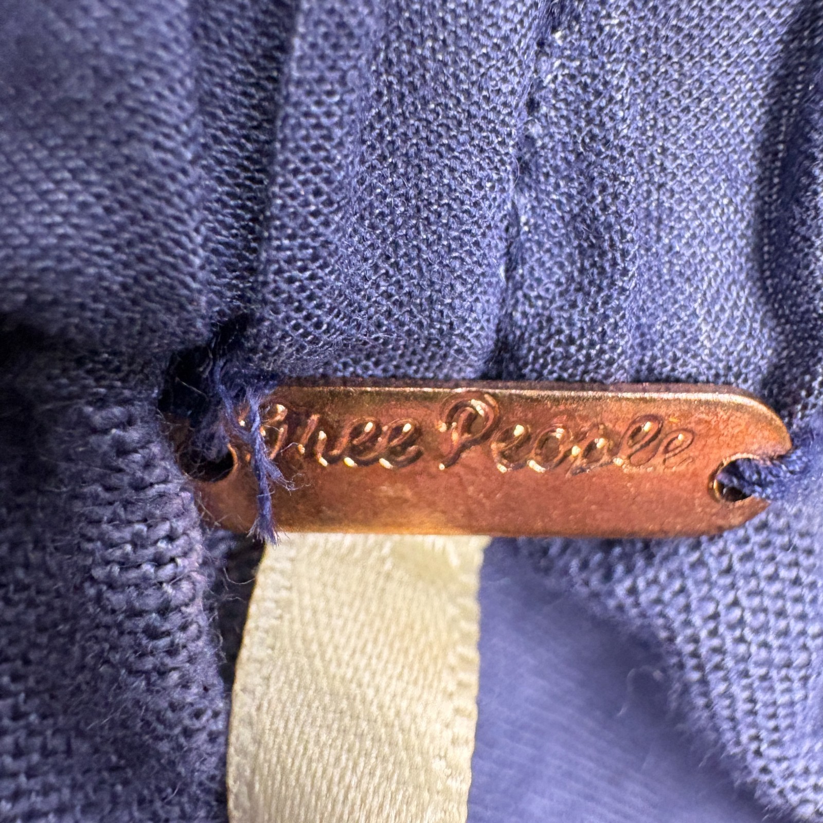 Free People Mariella Pull On Shorts Womens Sz S Navy Blue Eyelet Hem Rope Tie