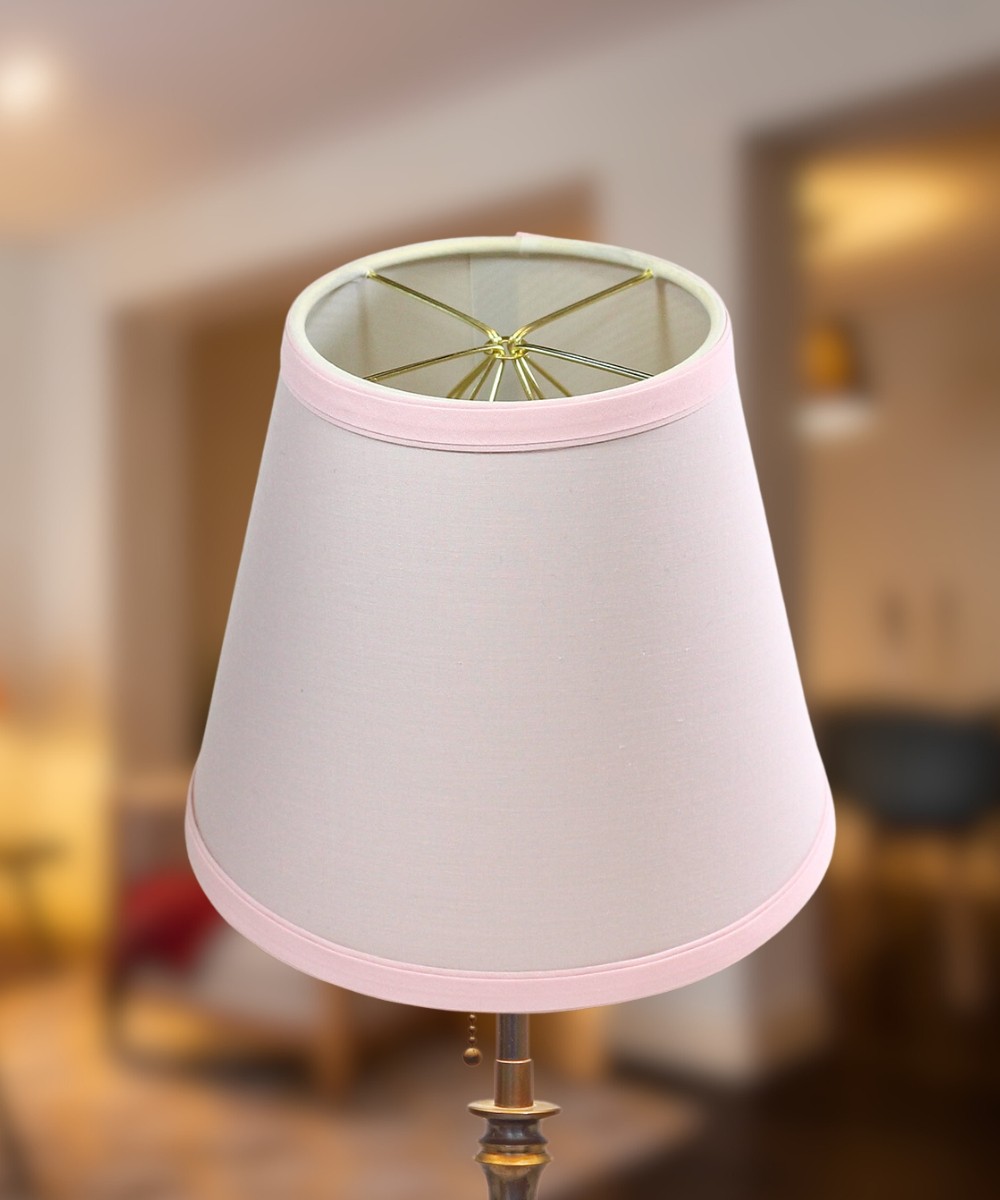 5x8x7 Empire Linen Edison Clip On Lamp Shade Pale Dogwood Pink
