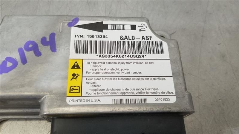 07 2007 CHEVY TRAILBLAZER SRS CONTROL MODULE 15913354