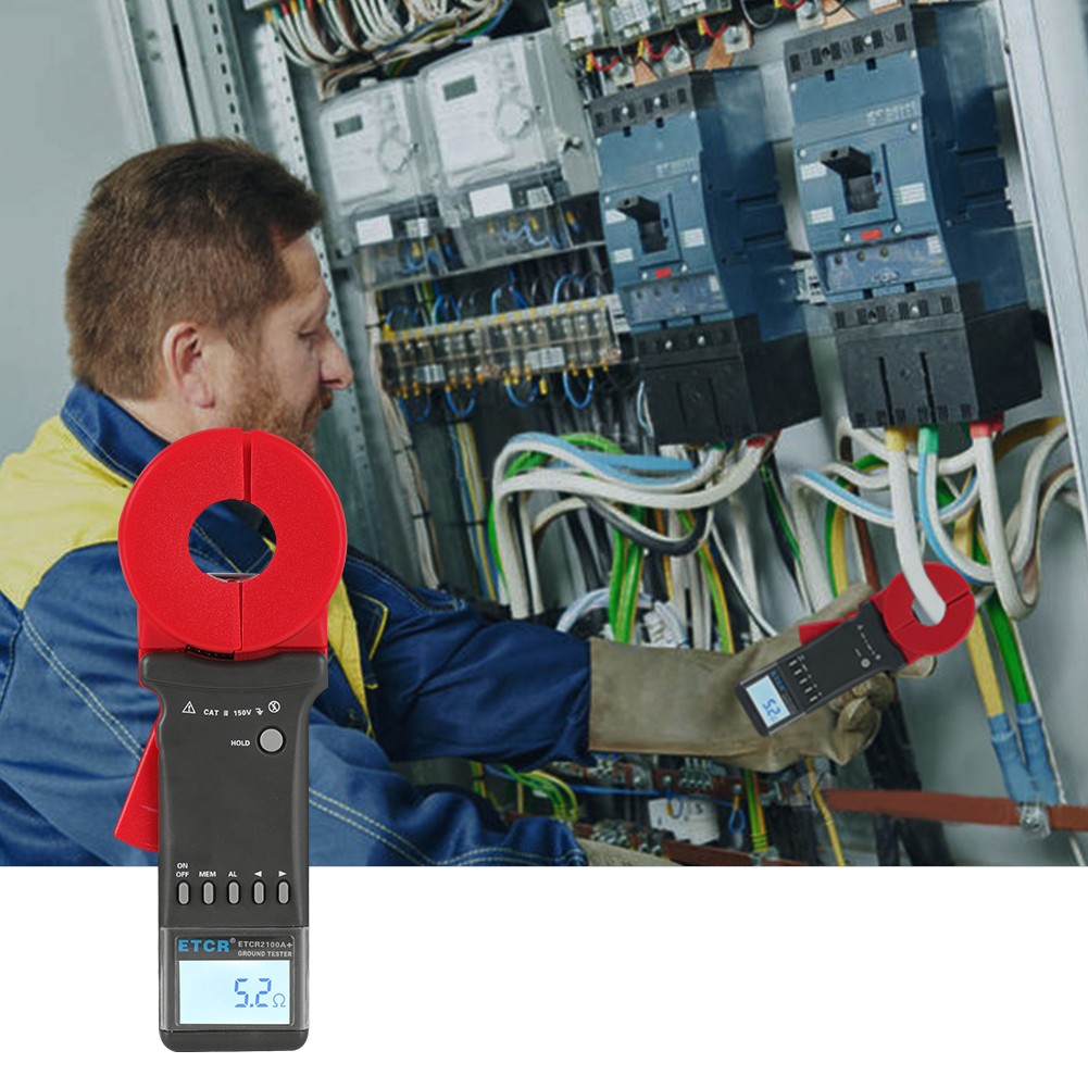ETCR2100A+ Digital Clamp On Ground Earth Resistance Meter Ground Tester