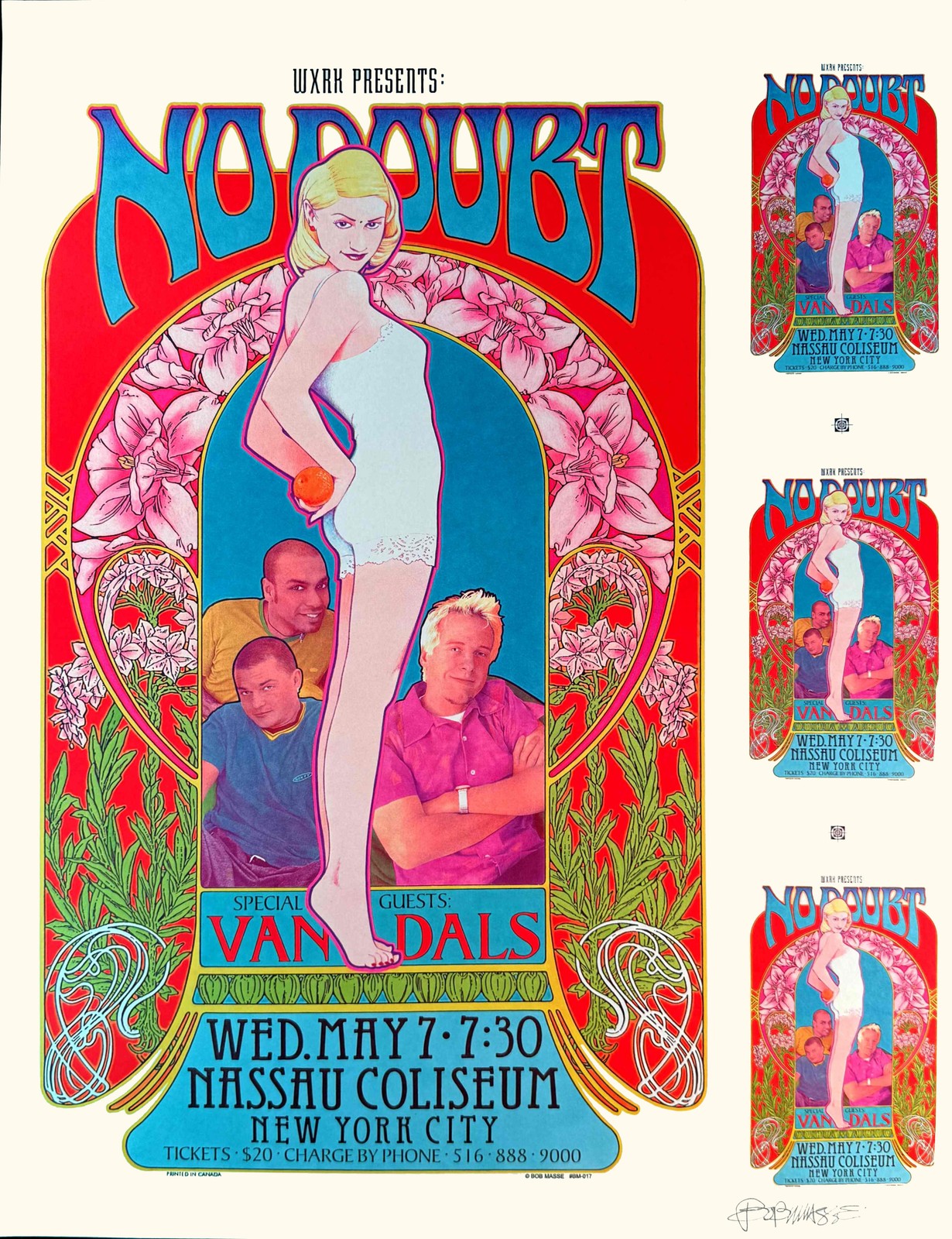 No Doubt Very Rare Orig 1996 Uncut Proof Nassau Coliseum Signed Bob Masse COA