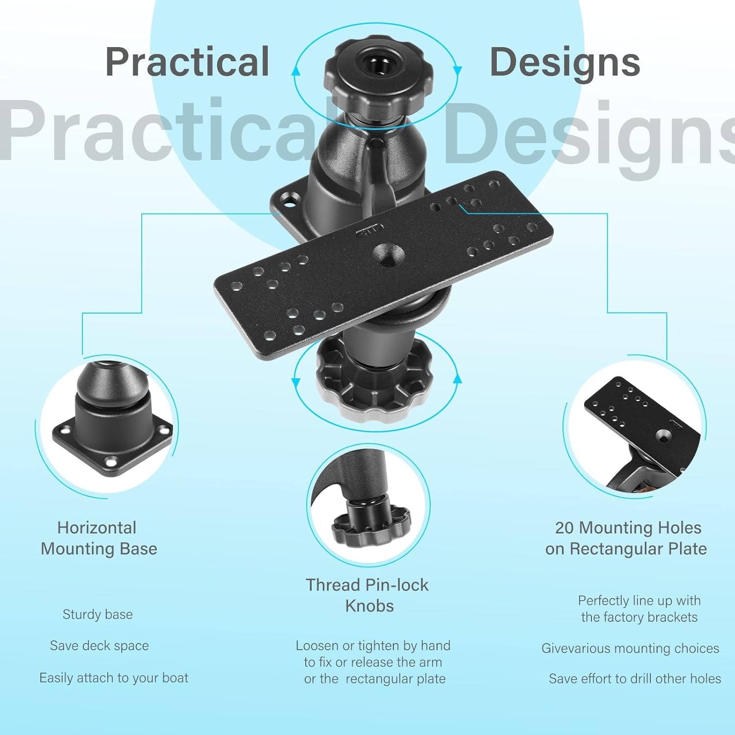 Replace RAM-109HU Horizontal 6" Swing Arm Mount for Fishfinders & Chartplotters