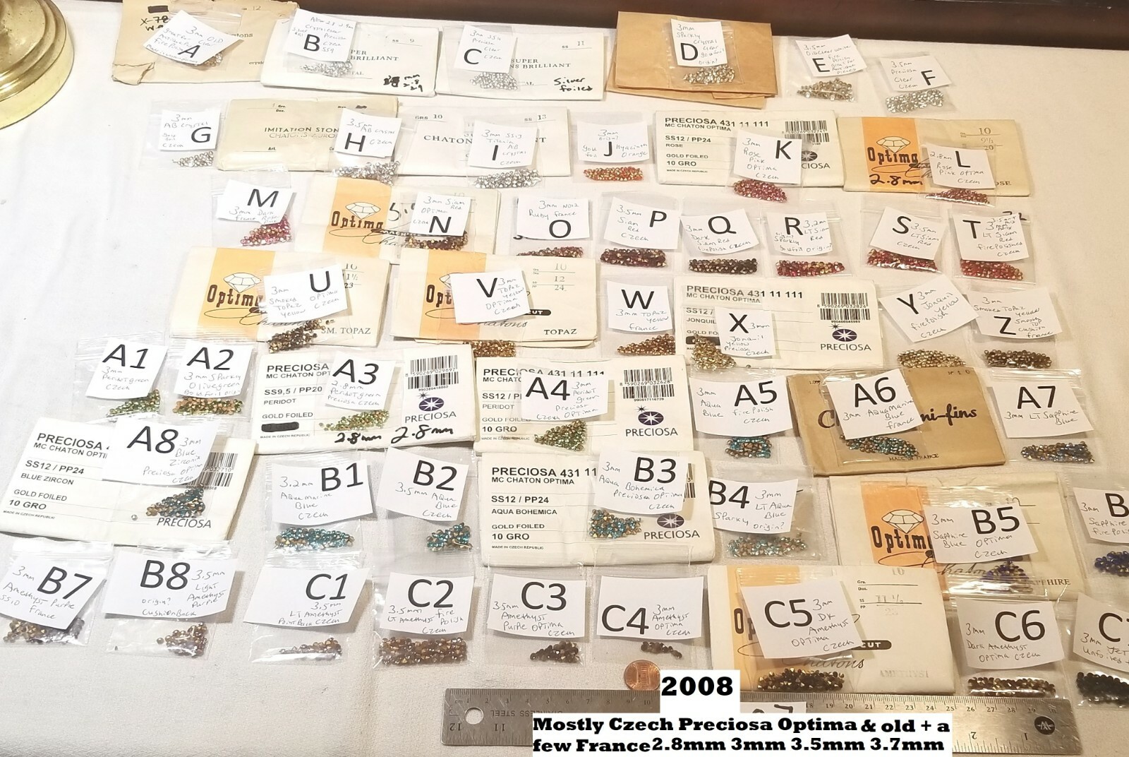 Vtg Crystal 3mm 3.5mm Sparkly & Old Rhinestone Czech + Jewelry Craft Repair 2008