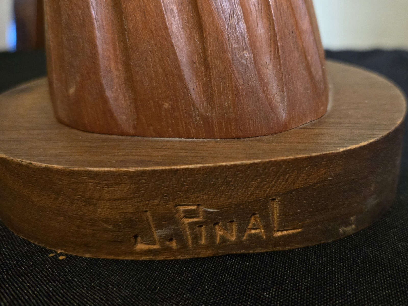 Jose Pinal Hand Carved Wood Mother Child Baby Sculpture Signed Mexican Art 9"