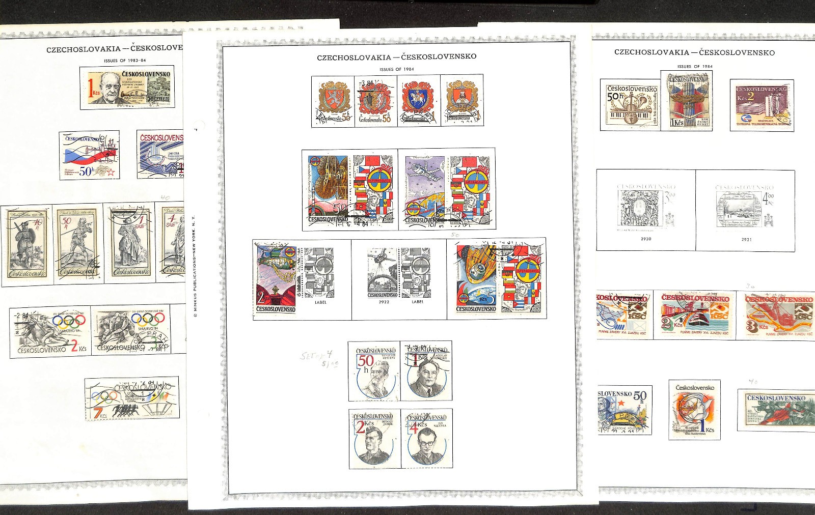 Czechoslovakia Stamp Collection on 50 Minkus Pages, 1918-1969, 1976-1991 (BN)