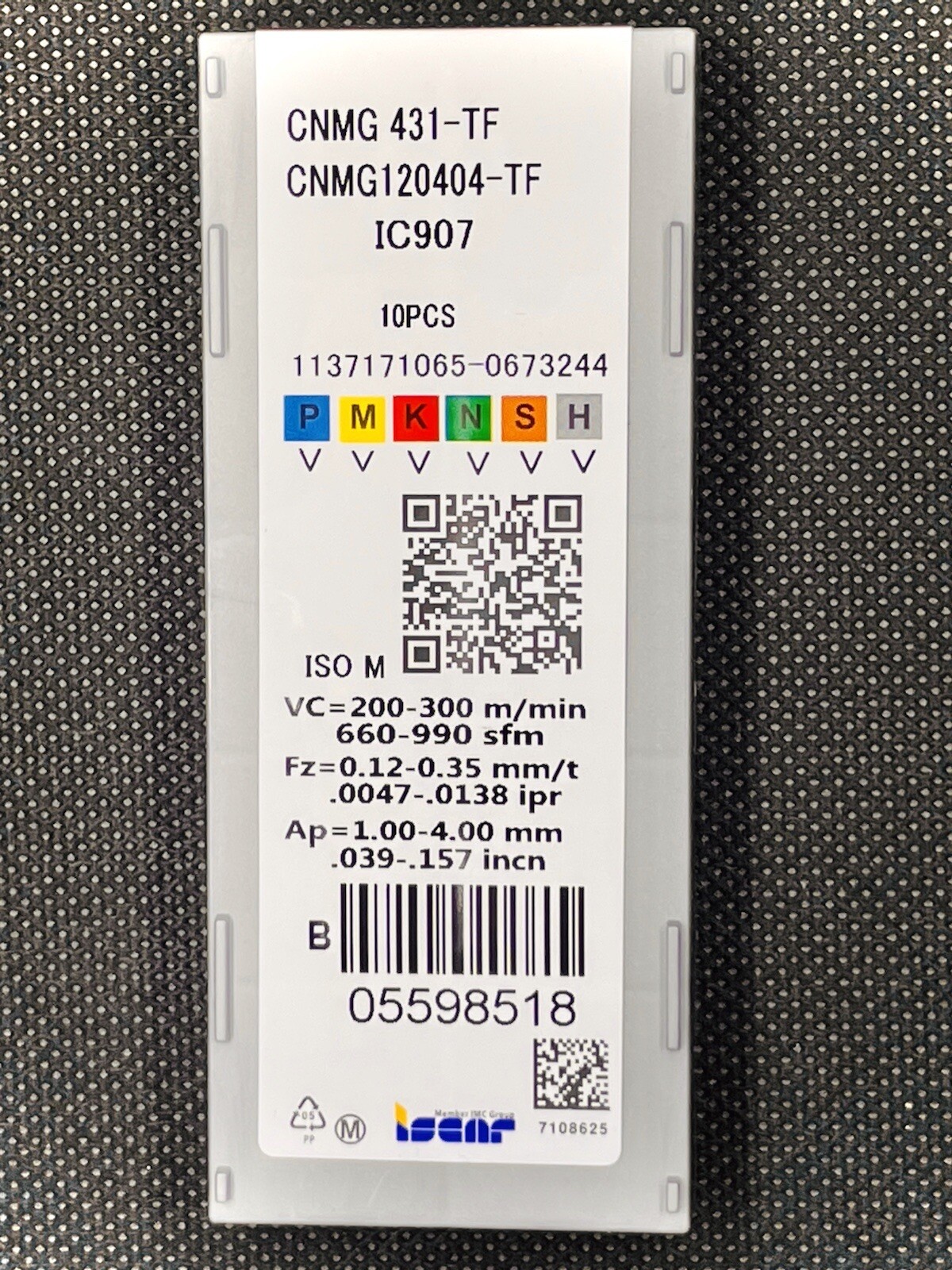 ISCAR CNMG 431-TF IC907 CNMG 120404-TF Carbide Inserts 10 PCS Free Shipping!