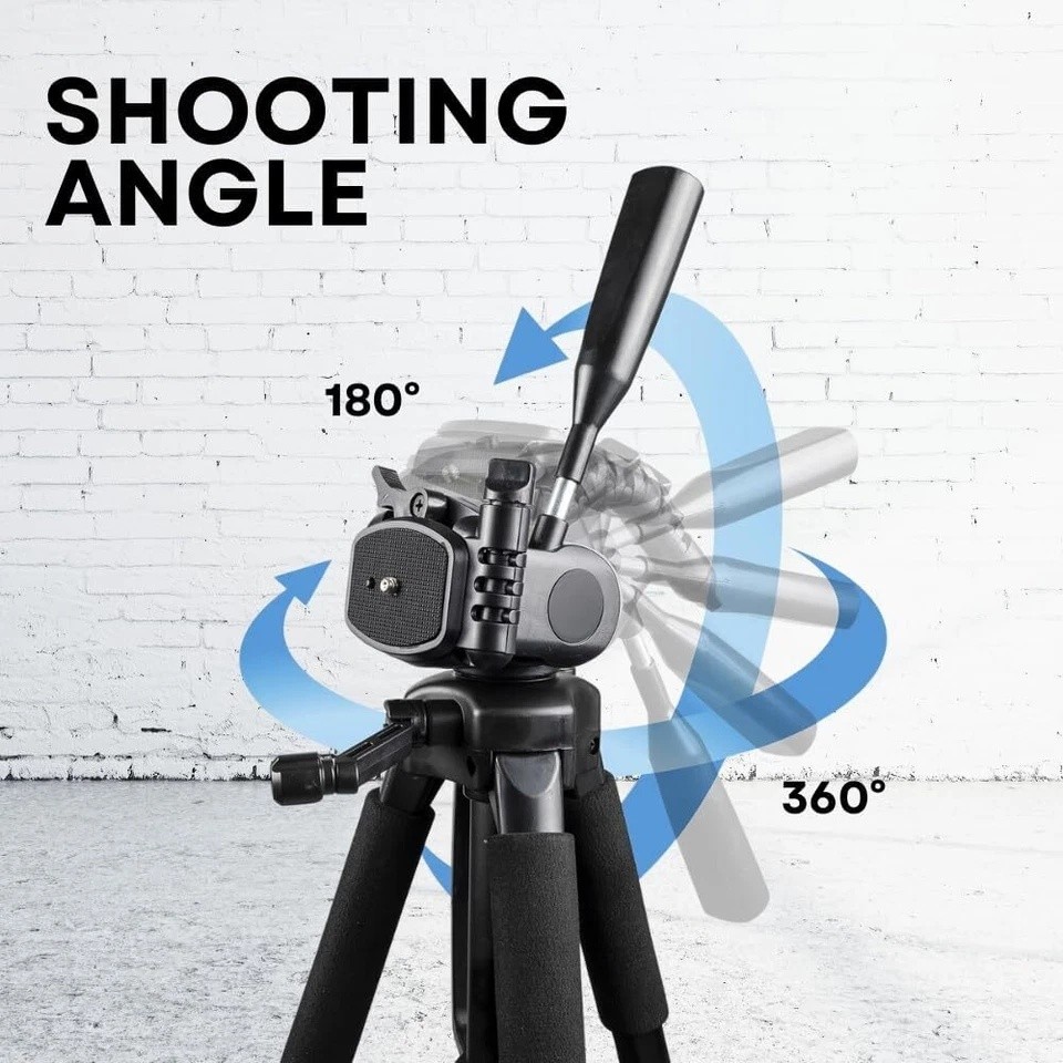 60" Professional Camera Tripod Stand For DSLR Canon Nikon Sony Cameras + Bag