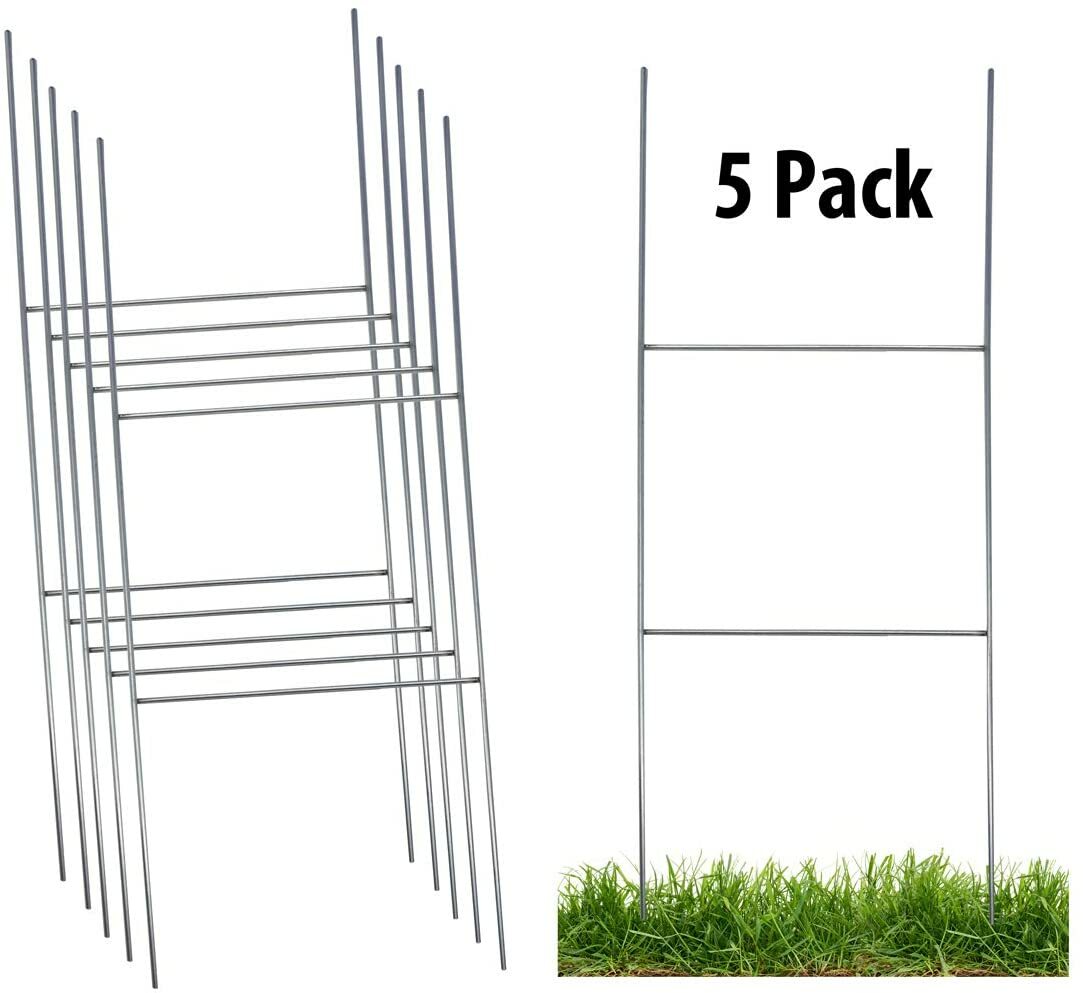 Sturdy Metal H Frame Wire Step Stakes for Yard Signs(10 x 30 inch)(Stakes Only)