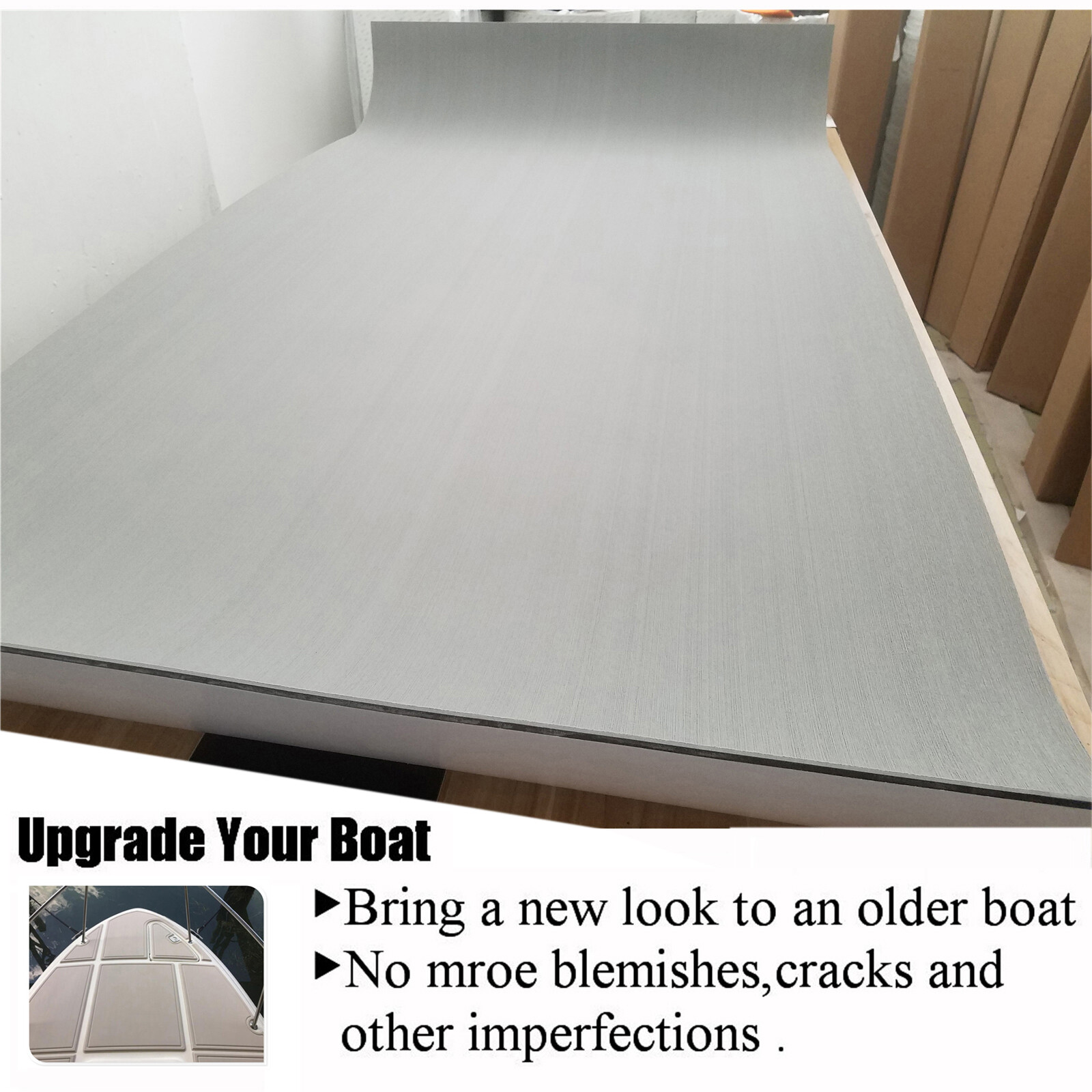 94.5" EVA Foam Boat Decking Sheet Mat Faux Teak Marine Yacht Flooring Plain Pad