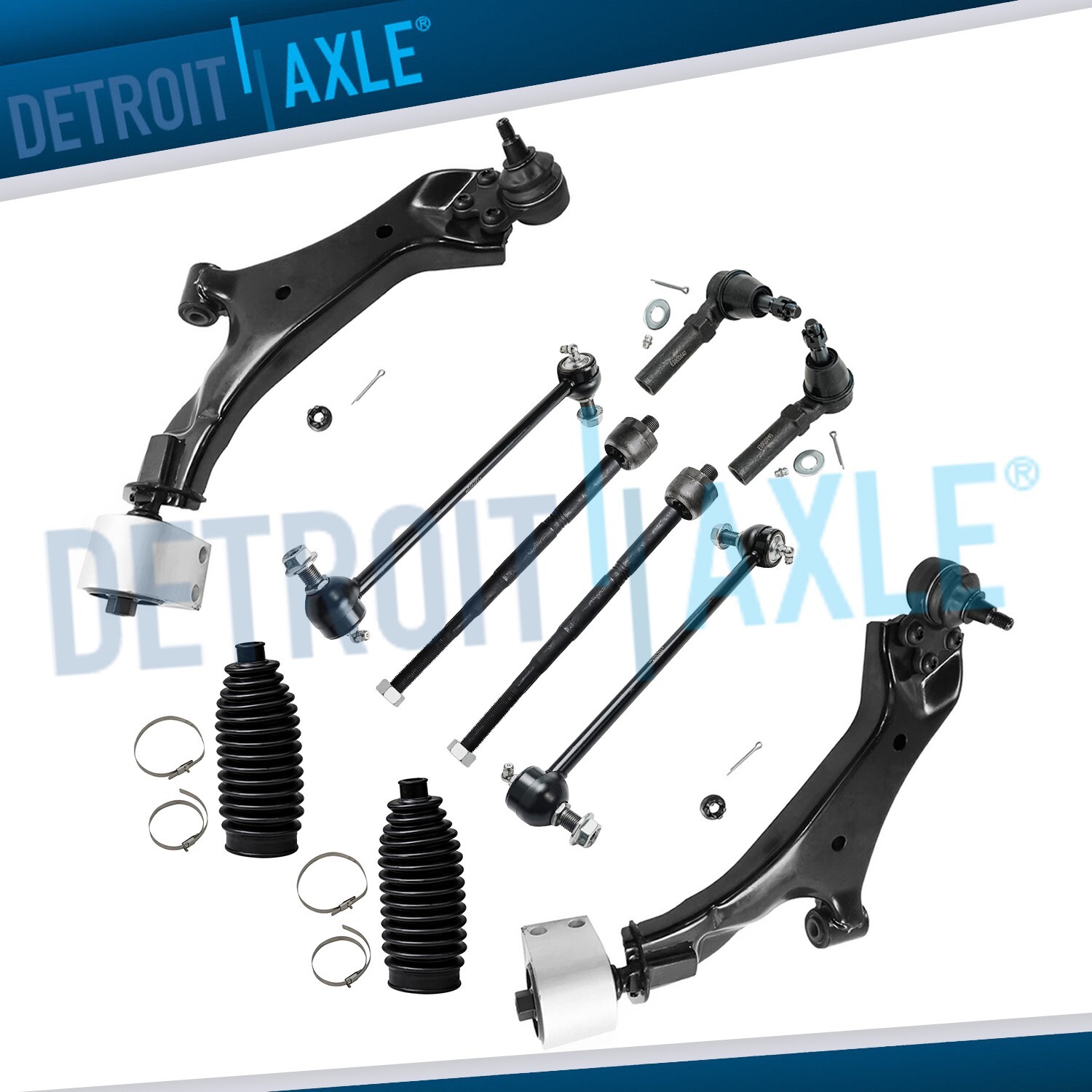 Front Lower Control Arms Sway Bars + Tie Rods for Chevy Equinox GMC Terrain 2.4L
