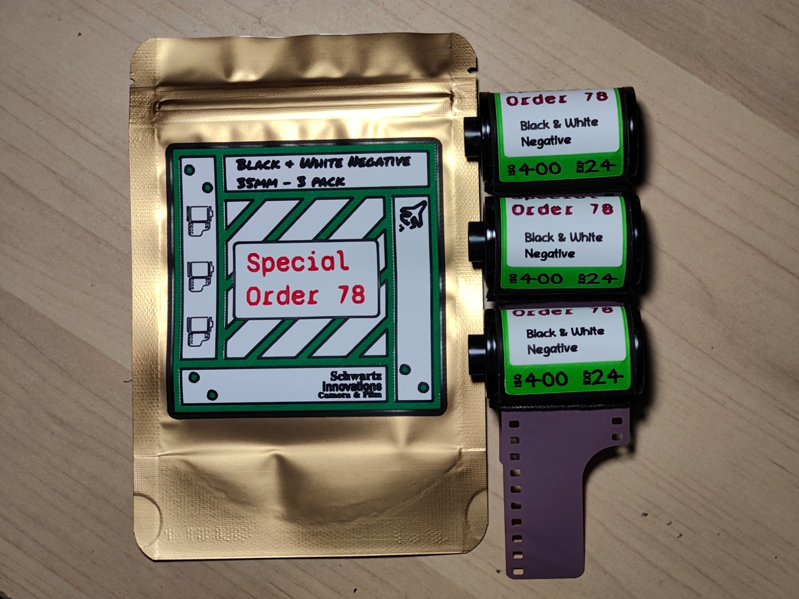 35mm Camera Film (3 Pack, 24 exp) - Kodak SO-078 BW Negative Film