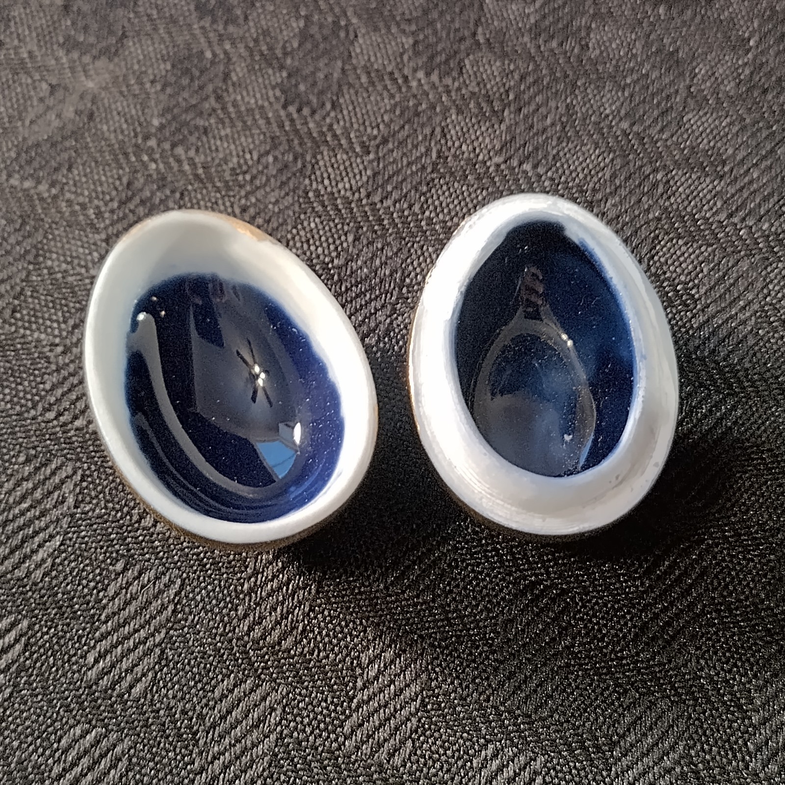 Limoges Cobalt Blue and Gold Miniatures Courting Couple Set Of 7 Pieces