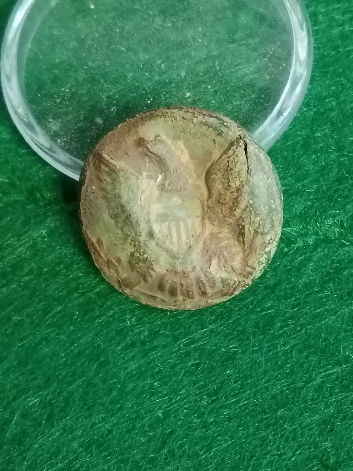 Civil War General Service Eagle 🦅 Button Push On Front Pleasant Hill Louisiana