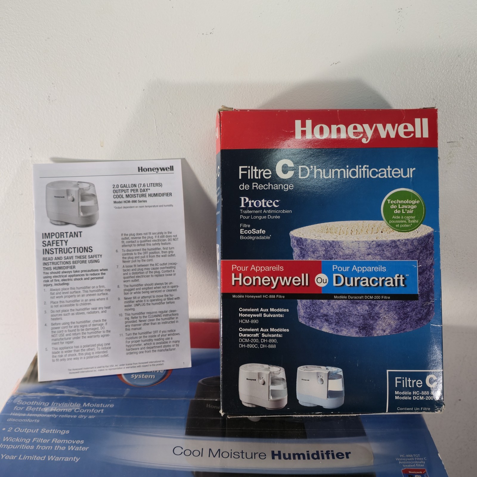 RARE Honeywell Cool Moisture Humidifer HCM-890 BTG W/ Filter - Lightly Used
