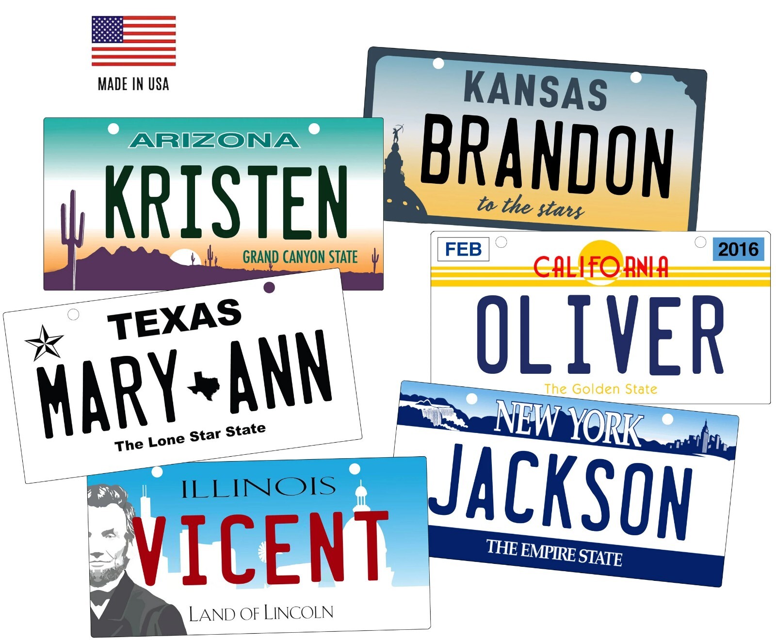 Custom Personalized Mini State License Plate. Pick your State. 3"x6" size