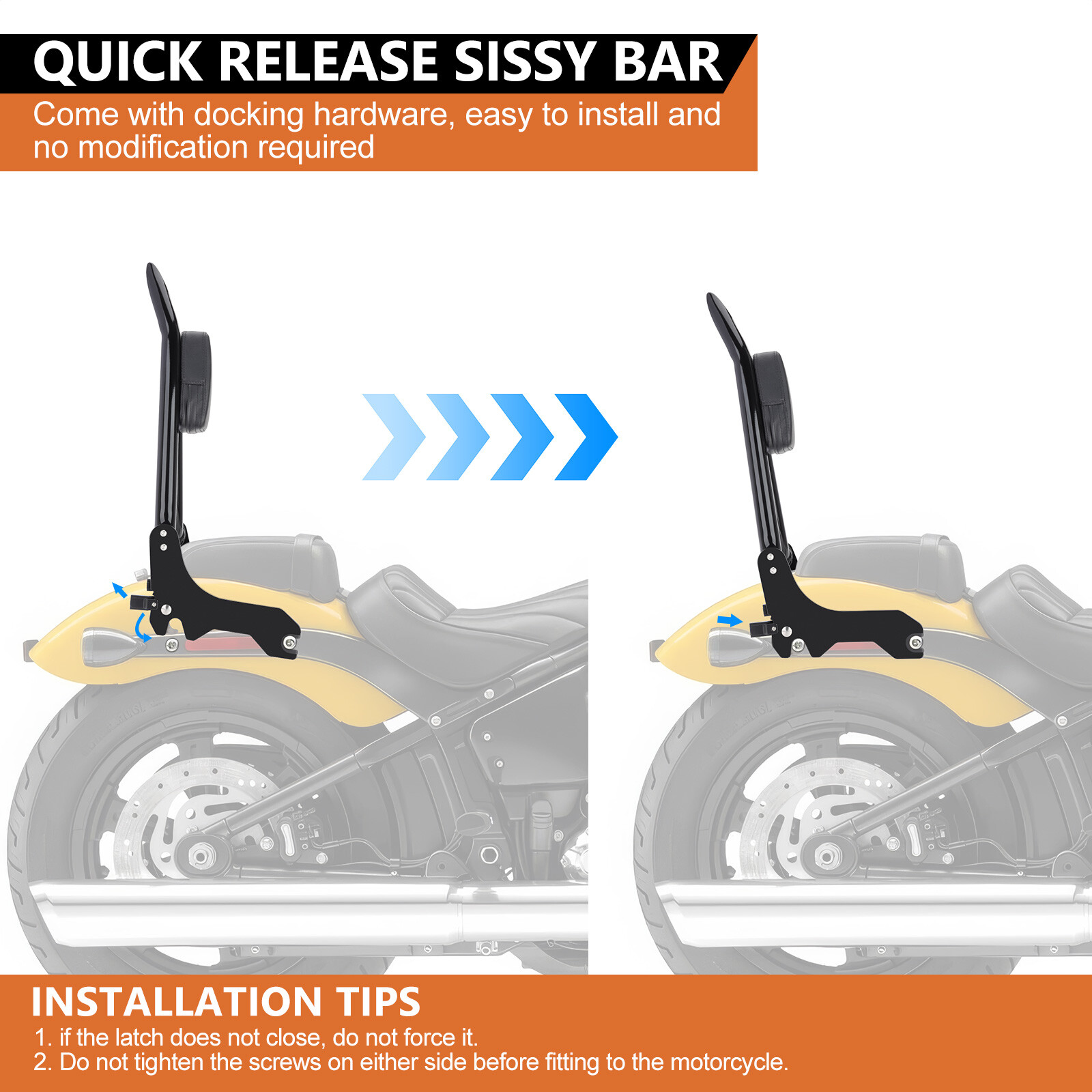 25'' Passenger Backrest Sissy Bar For Harley Softail Street Bob FXBB FXBBS 18-25