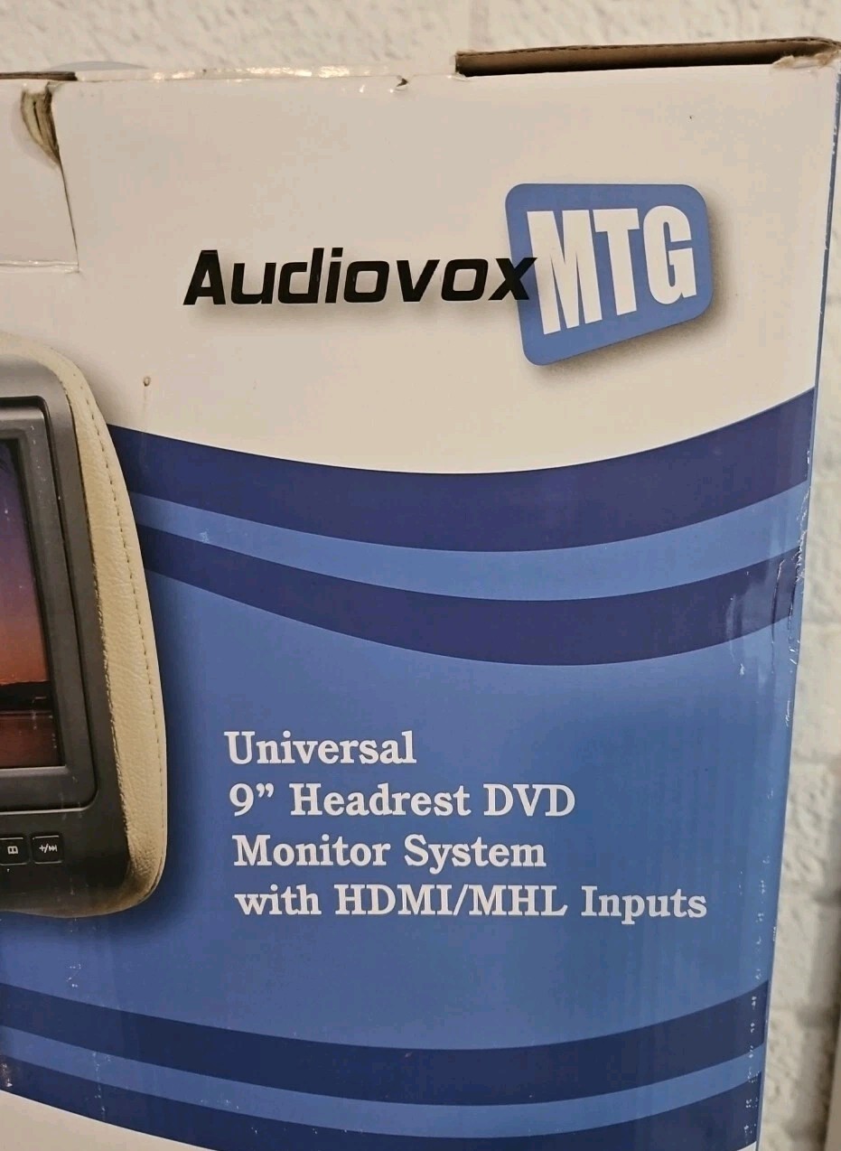 Audiovox MTG AVXMTGHR9HD 9" Headrest Monitor DVD HDMI, USB, Wireless Headphones