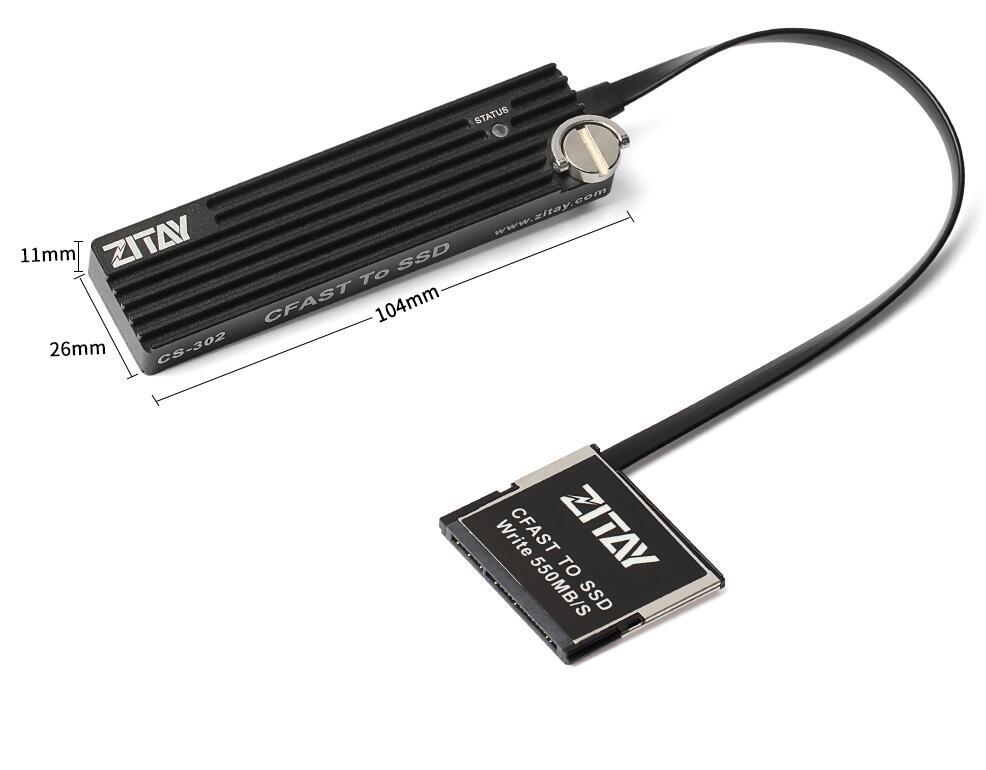 ZITAY CFAST TO SSD SATA M2 Card Coupler Adapter Fit For BMPCC 4K 6K ZCAM E2