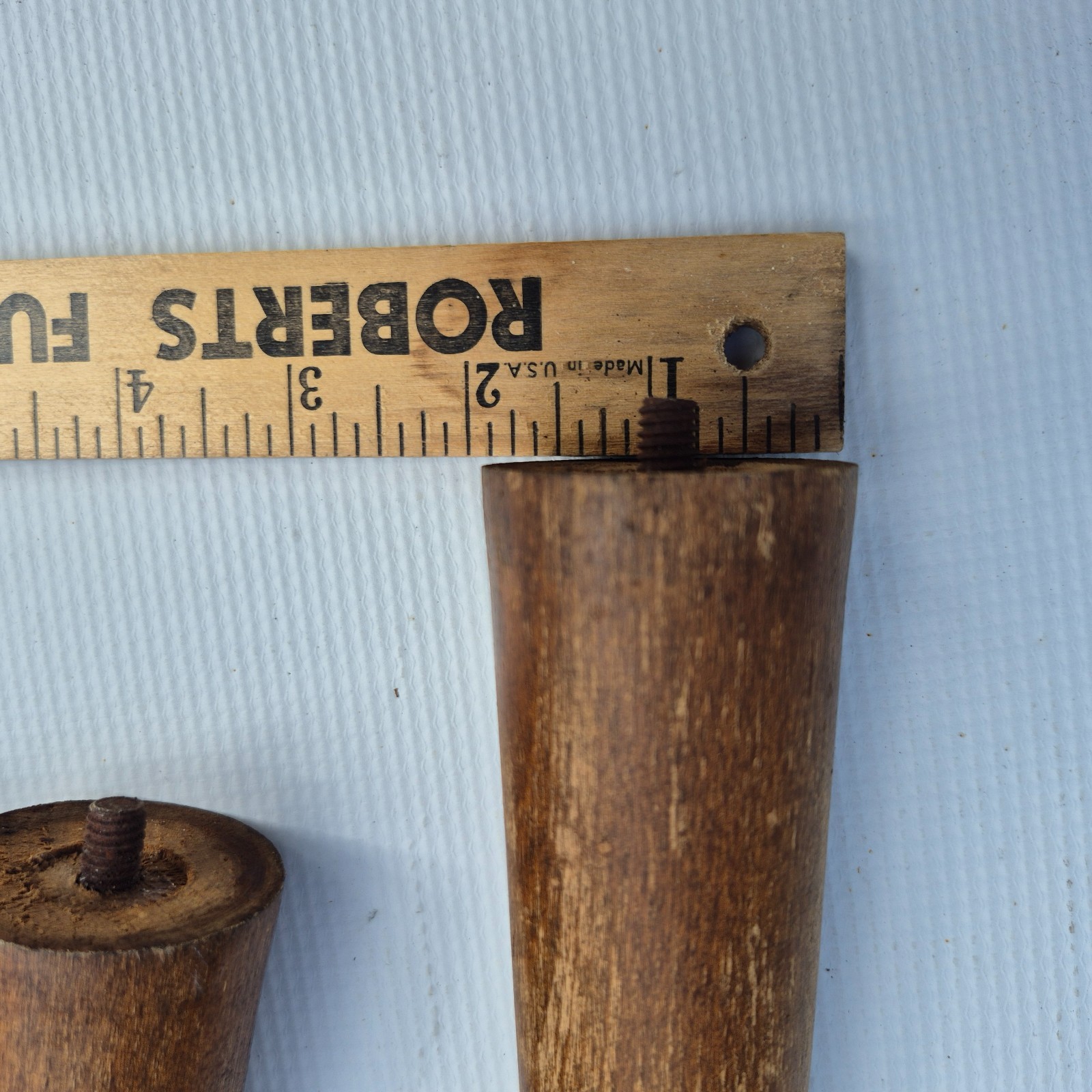 4 Mid Century Modern 12 1/2 Inch Table Legs Tapered, Wood Turned 1950s - 60s