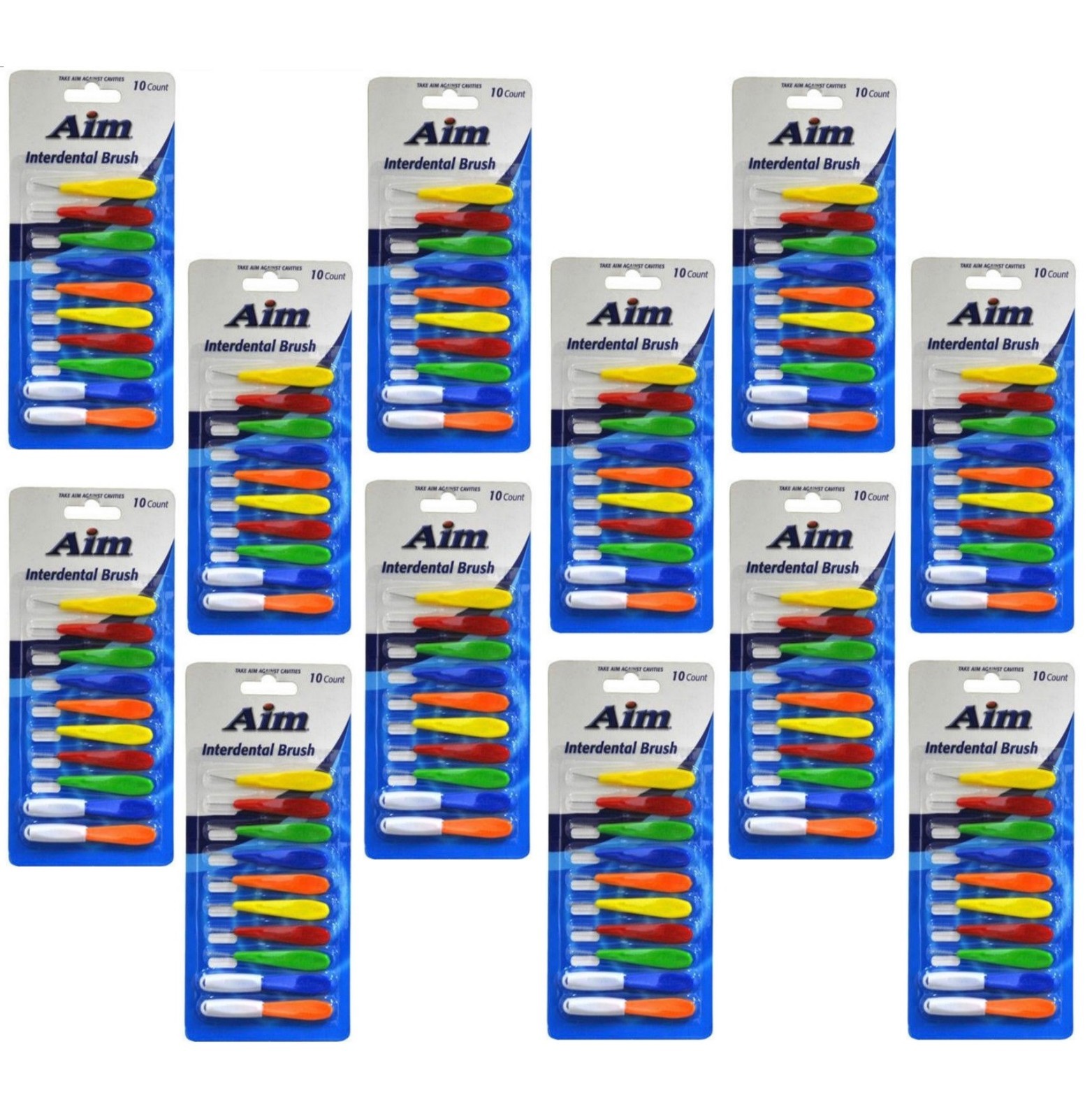 120 Aim Interdental Floss Brush Removes Plaque Between Teeth Total of 12 Packs