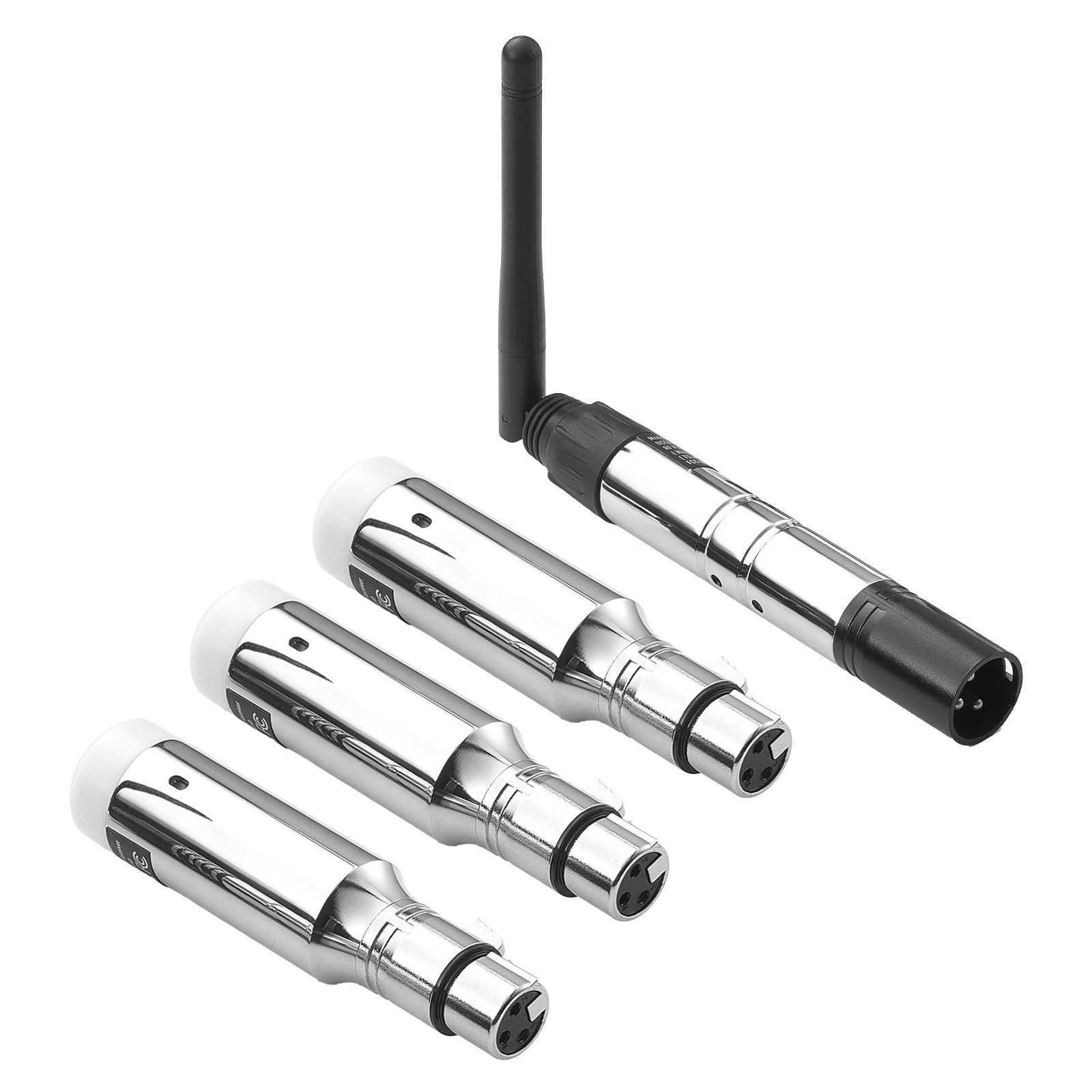 DMX Wireless Receiver Transmitter Rechargeable Battery Stage Light 4 PCs Silver