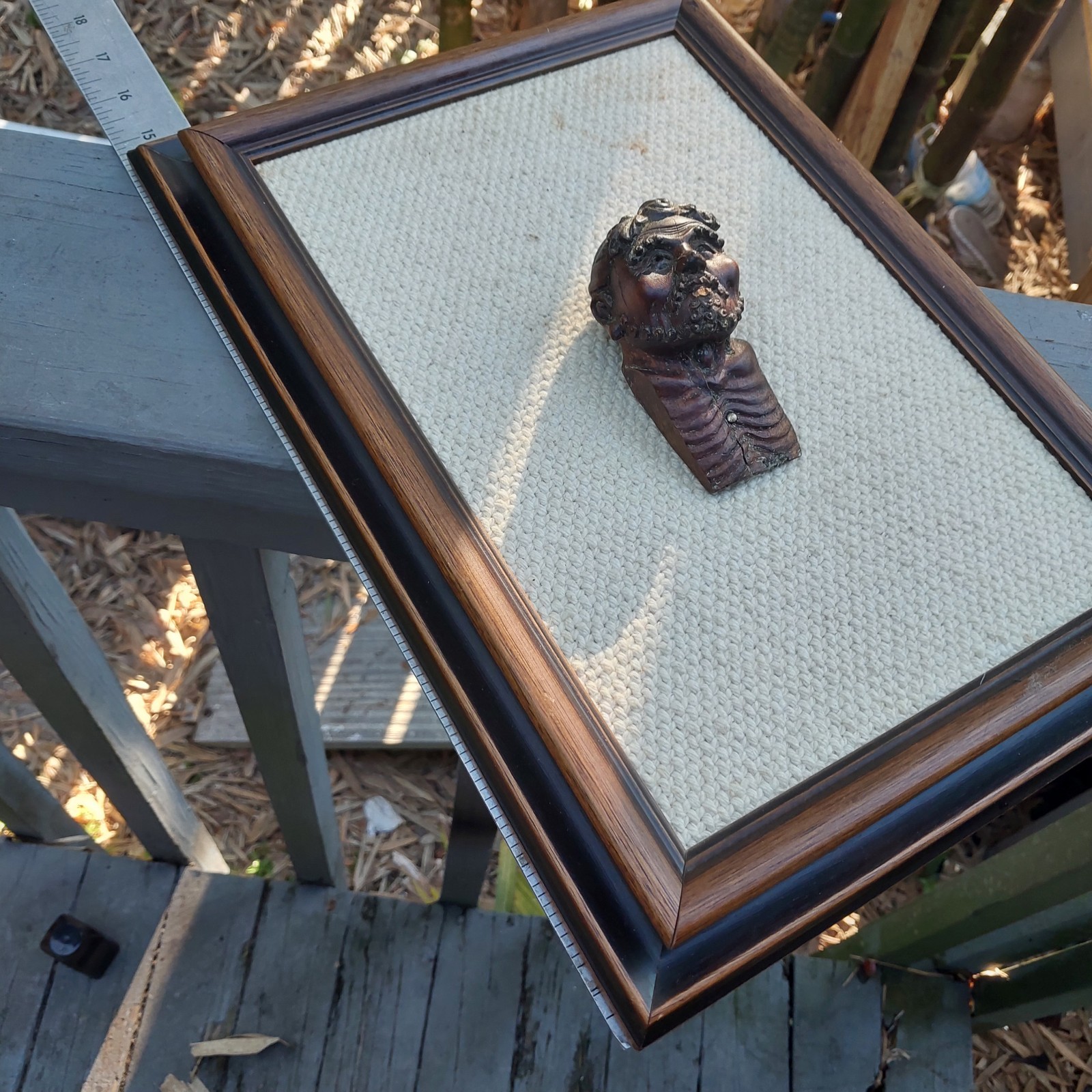 Antique Carved Man Wood Victorian Salvage Architectural Furniture Trim Picture