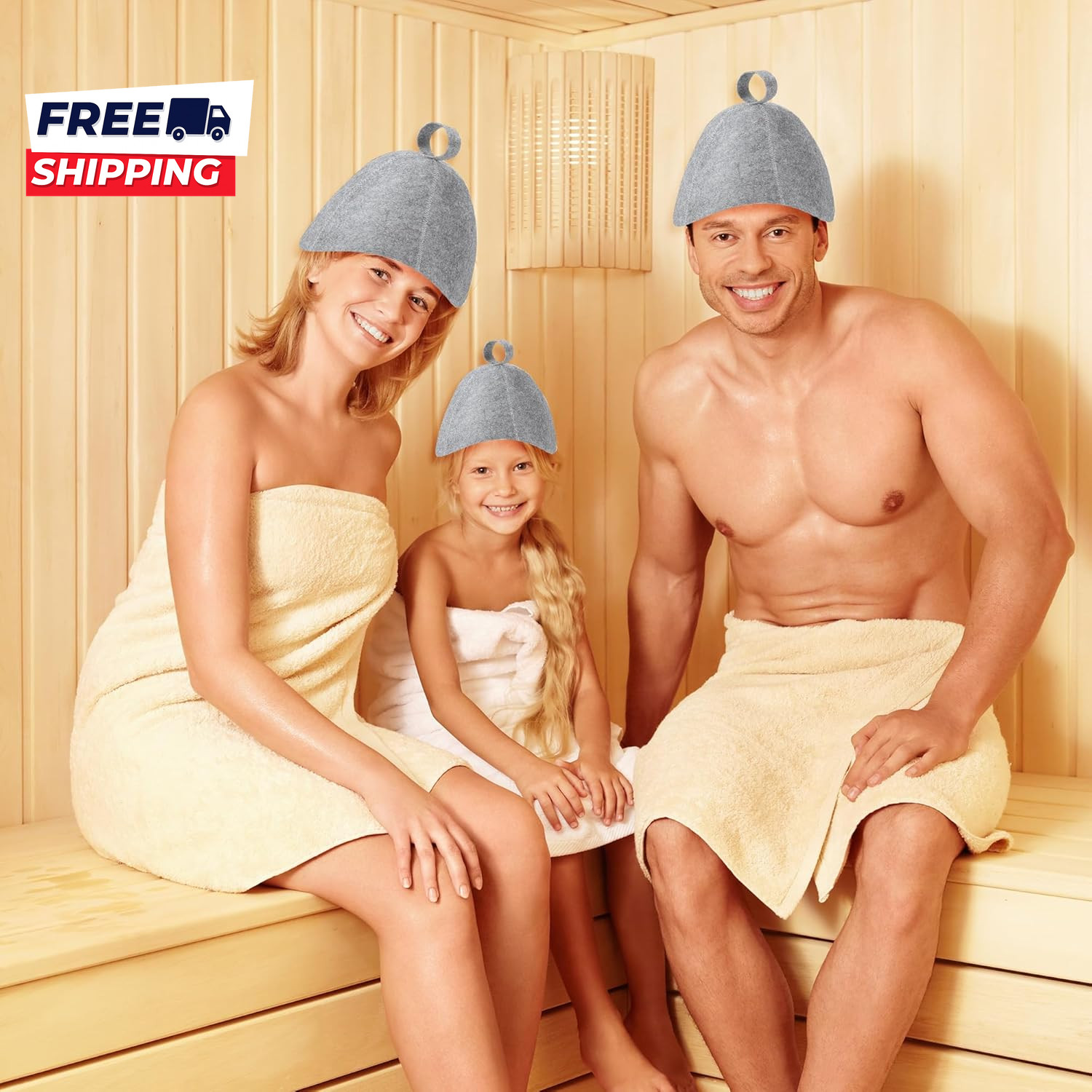 2 Pack Sauna Hat Wool Felt Sauna Cap Russian Banya Cap Unisex Sauna Hat