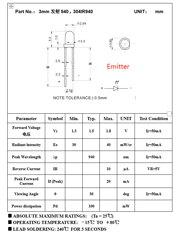 5 Pairs 3MM 5MM Infrared IR LED Emitter & Receiver Pairs US SHIP