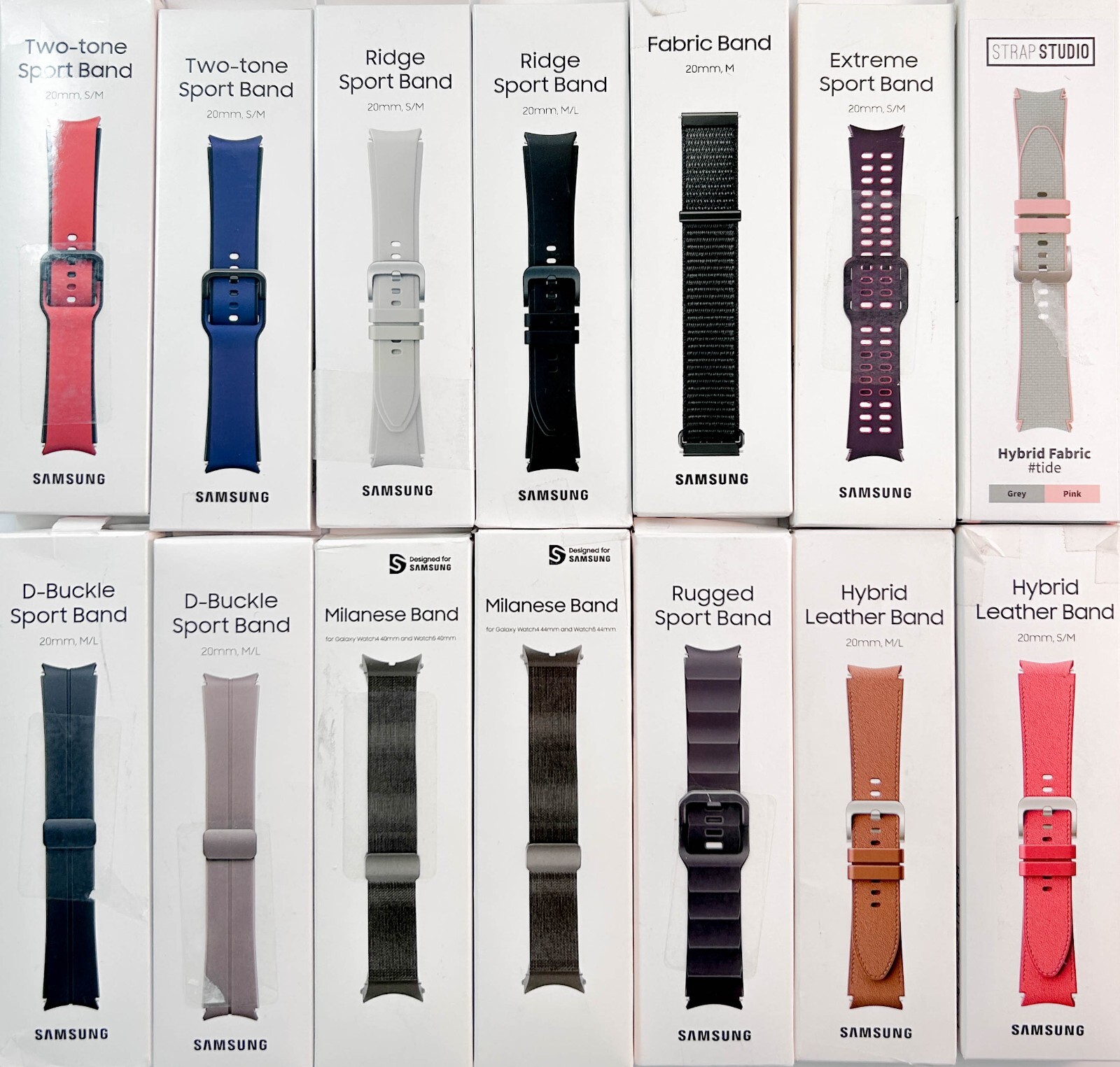 OEM Samsung Galaxy Watch 4 5 6 Smartwatch 20mm Width Watch Band - Colors