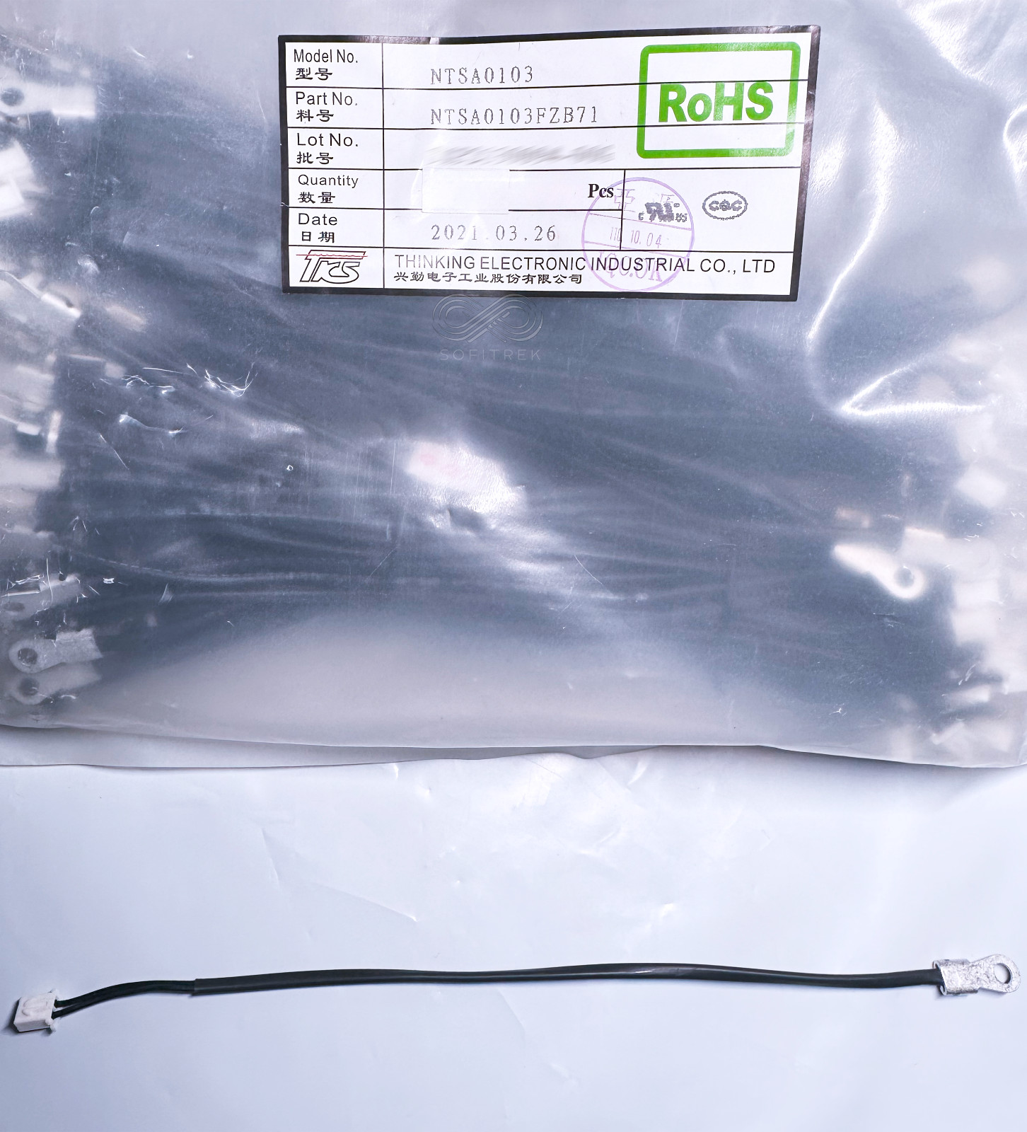 5PCS NTSA0103 THINKING 10K NTC Thermistor Sensor Ring Lug + Connector