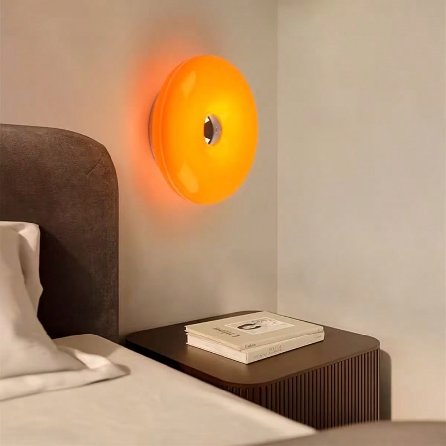 Modern Fashionable Donut-Shaped Atmosphere Lamp, Rechargeable, 3-Color Dimming..