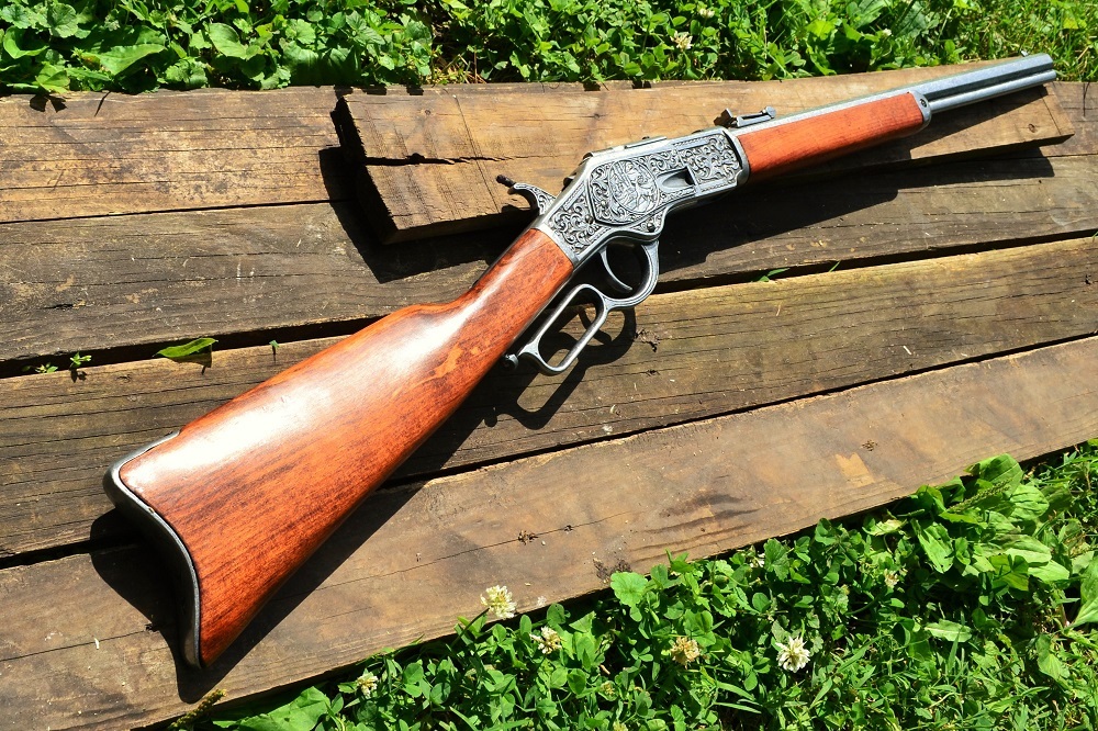 Winchester M1873 Engraved Lever Action Rifle - 1873 - Wild West - Denix Replica