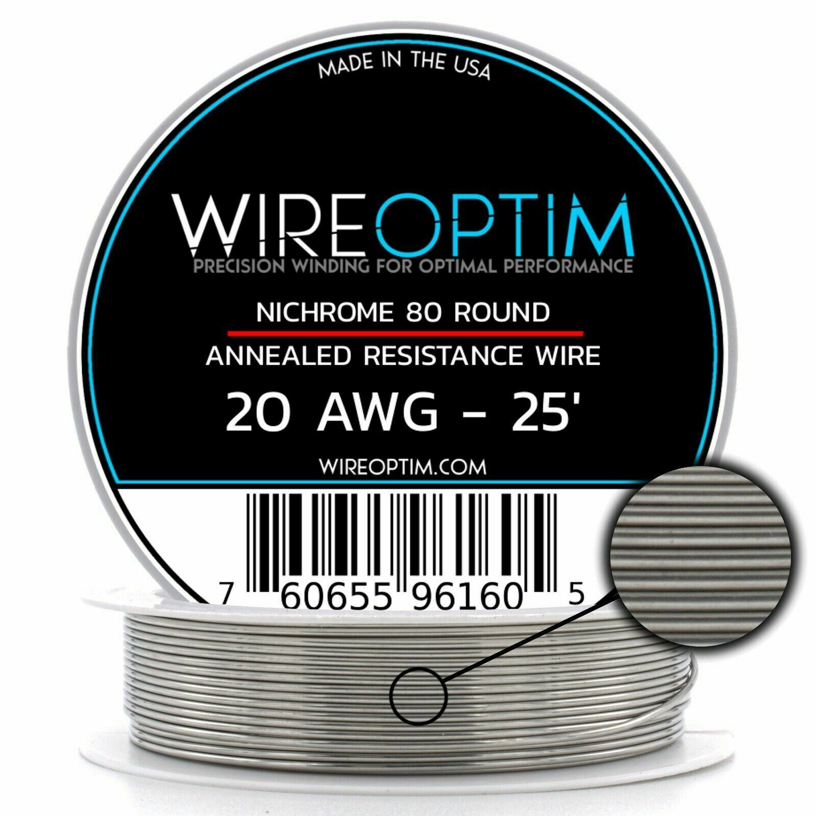 Nichrome 80 AWG 16 18 20 22 24 26 28 30 32 Gauge 25' 50' 100' 250' 500' 1000'