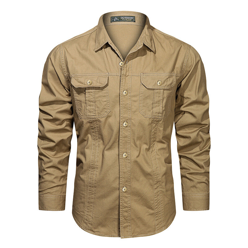 Mens Work Shirts Military Long Sleeves Air Force Army Cotton Casual Shirts Tops