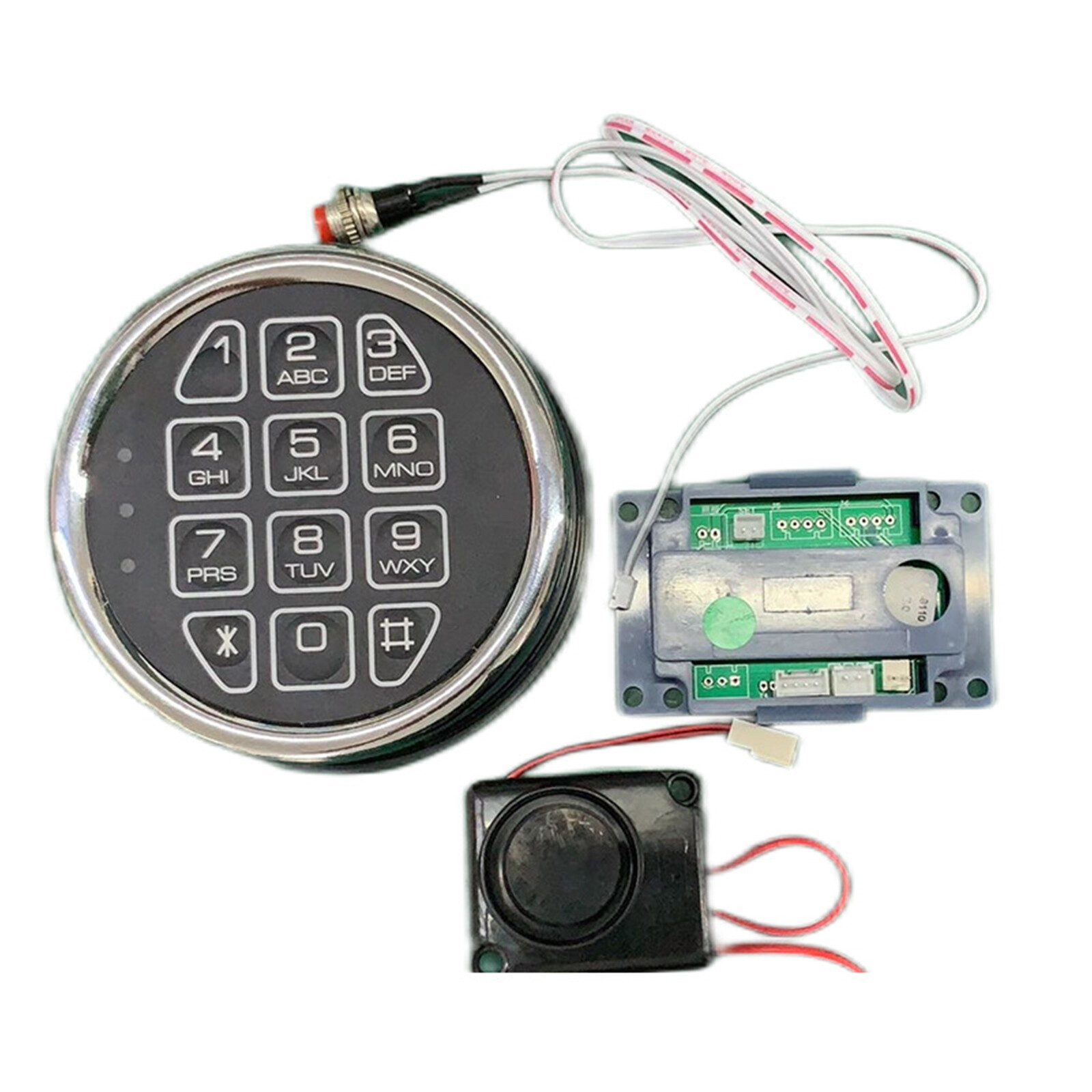 Gun Electronic Safe Lock ‎Replacement Chrome Keypad with Solenoid 2 Override Key