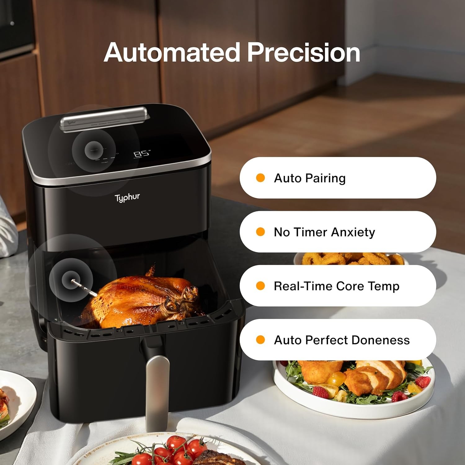 Typhur Sync 8 Quart AI Smart Air Fryer w/ Built-in Wireless Meat Thermometer