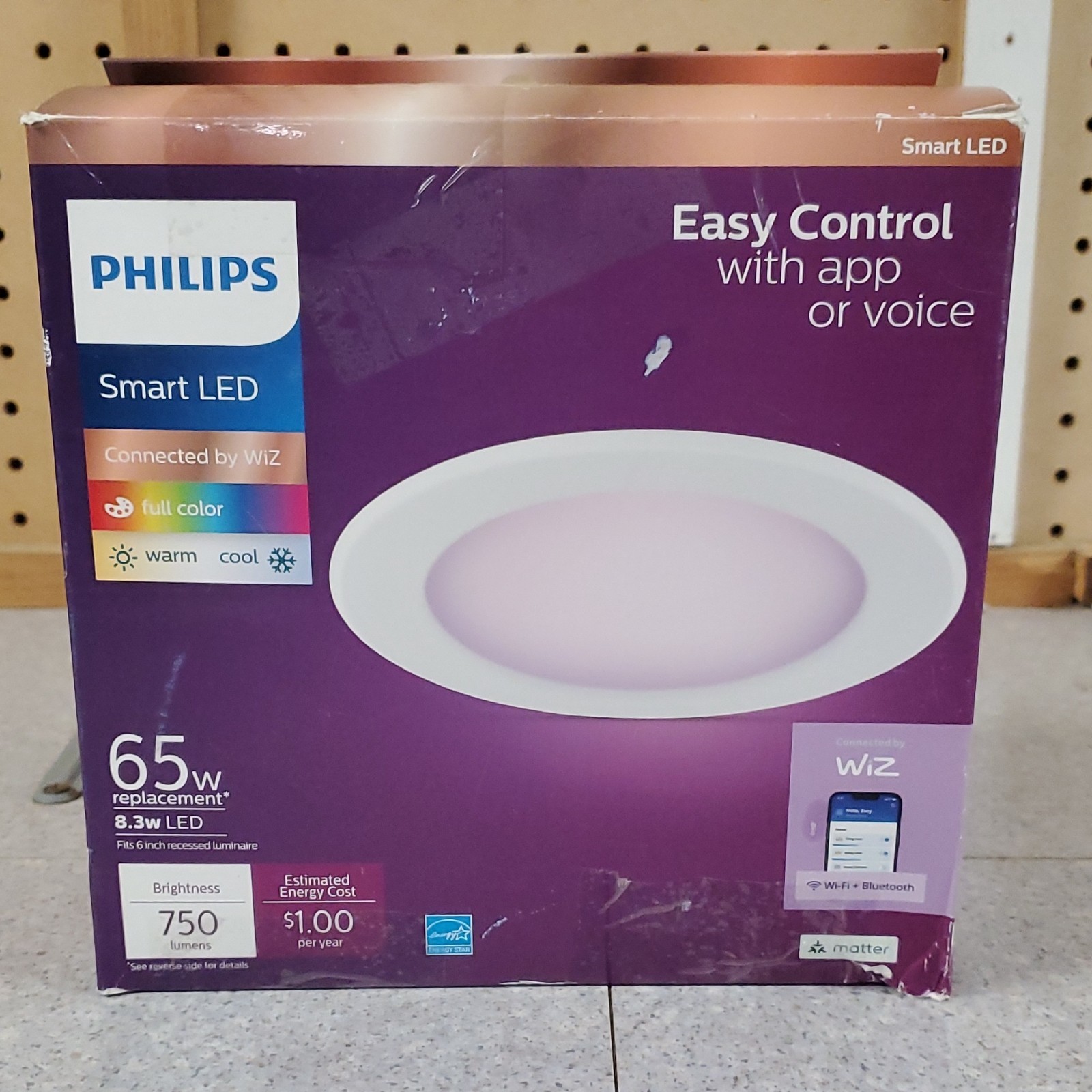 Philips Smart LED 6" Recessed Light Wi-Fi Bluetooth Matter Color Changing White