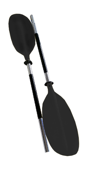 Oceansouth Kayak Paddles Black, Aluminum Asymmetric (Split Shaft) x 2