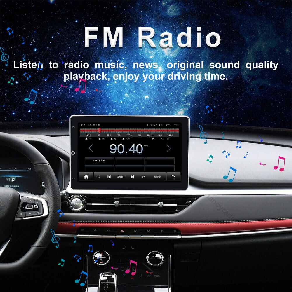 Double 2Din Rotatable 10.1'' Apple Carplay Android 13 Car Stereo Radio GPS Wifi