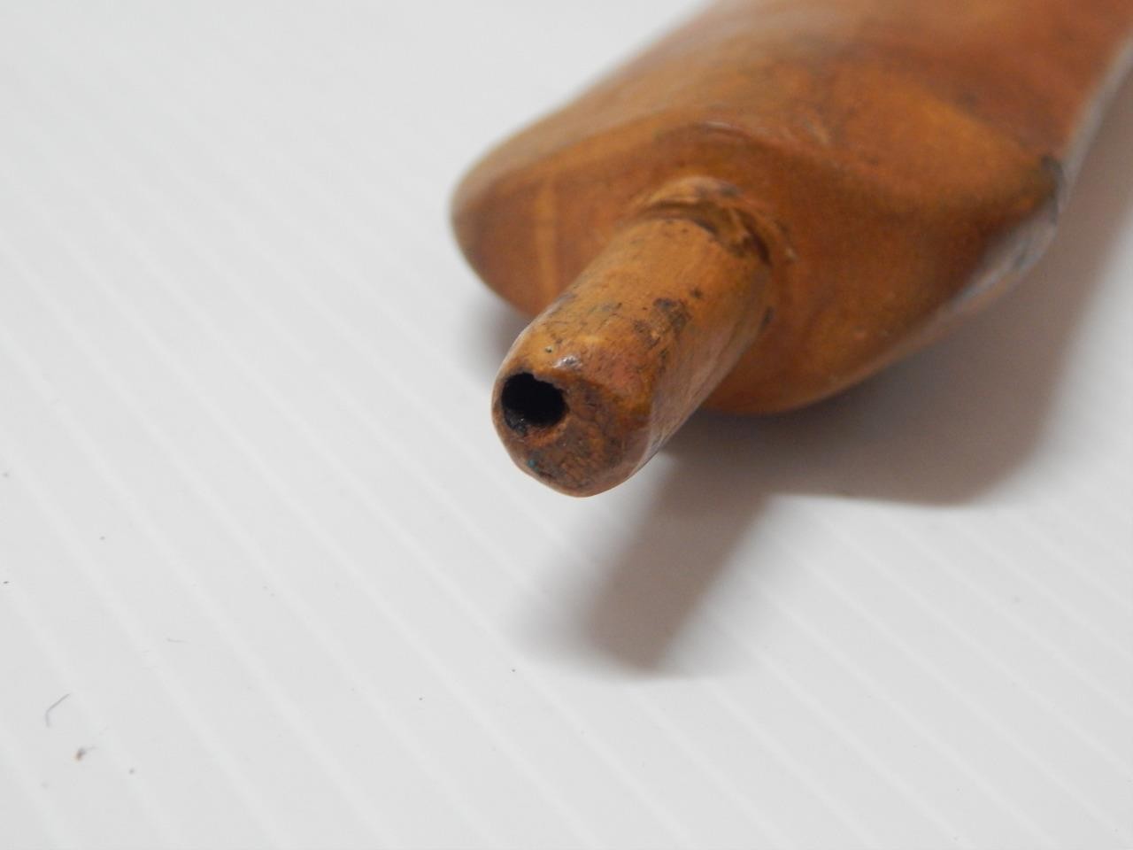 VINTAGE / ANTIQUE PLAINS / WOODLANDS HAND CARVED WOODEN PIPE STEM - 20 +/- " L