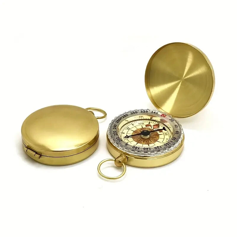 Waterproof Luminous Compass Camping Hiking Brass Compass Portable Compass