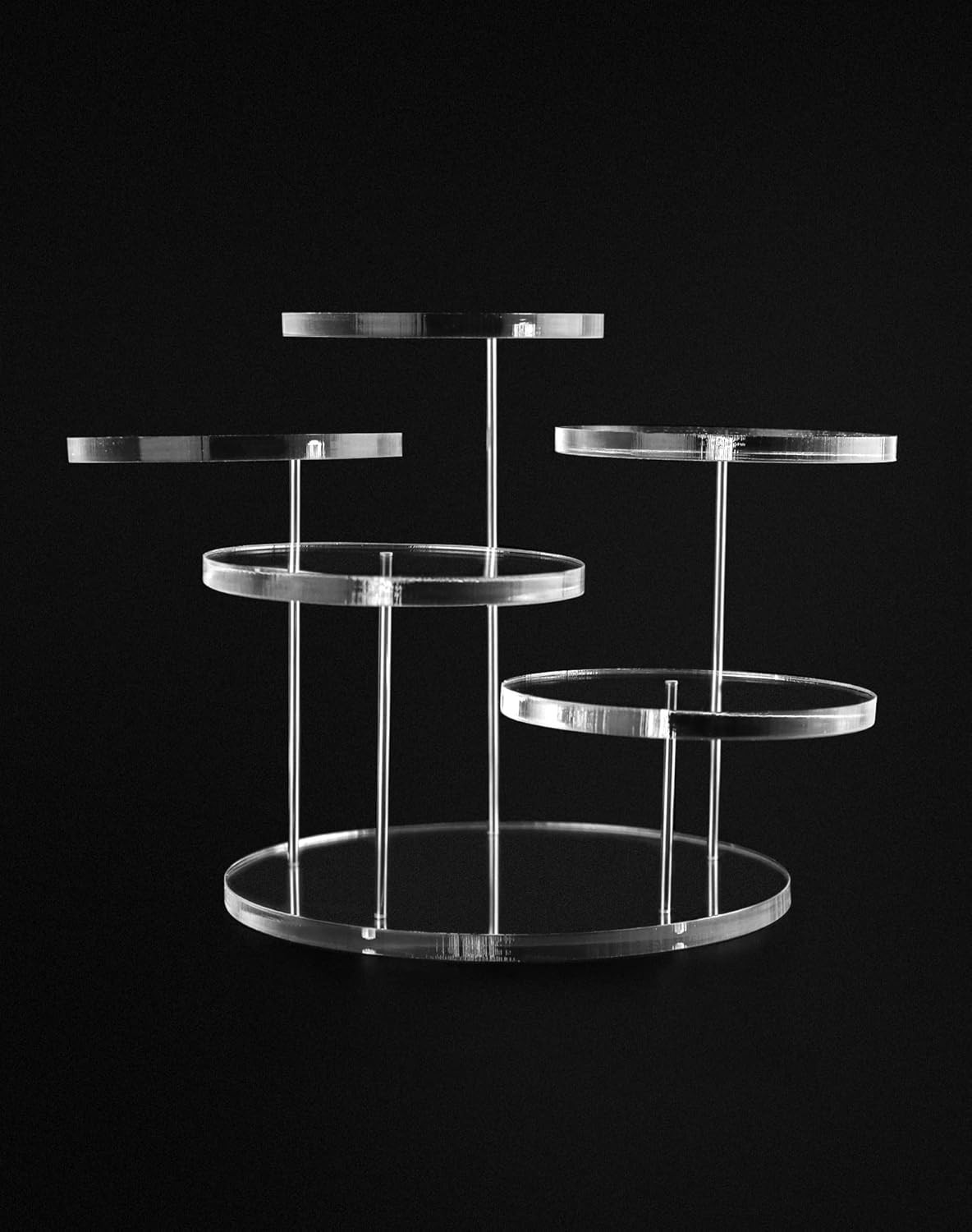 round Acrylic Products Display Riser Stands, 5 Tier Displaying Risers Display St