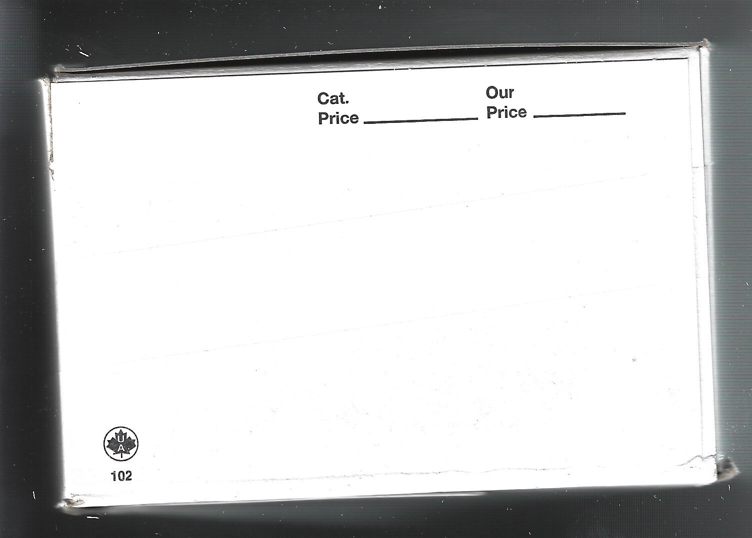 Box of 1000 Uni-Safe 102A Cards White 4-1/4 x 2-3/4 FREE U.S. SHIPPING