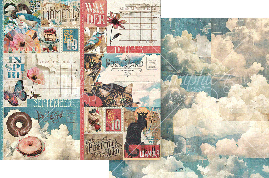 GRAPHIC 45 JOURNALING THROUGH TIME COLLECTION CALENDAR PLANNER JOURNAL NOTEBOOK