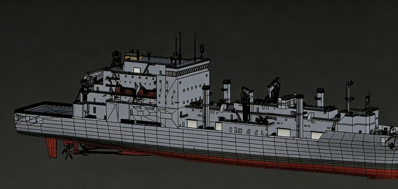 3D Printed kit 1/700 Lewis and Clark-class dry cargo ship‌ Uncoated